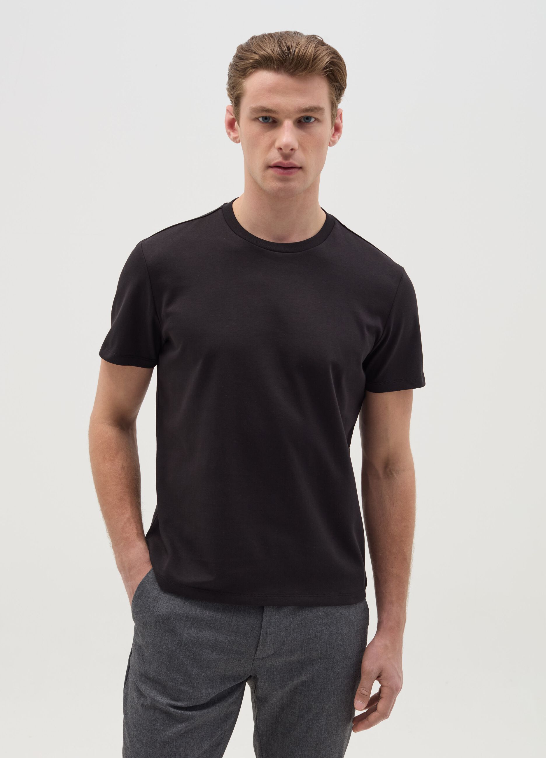 T-shirt with technical fabric