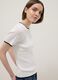 White viscose blend t-shirt regular fit with perforated details_0