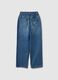 Girls' pure cotton blue paper bag jeans_4