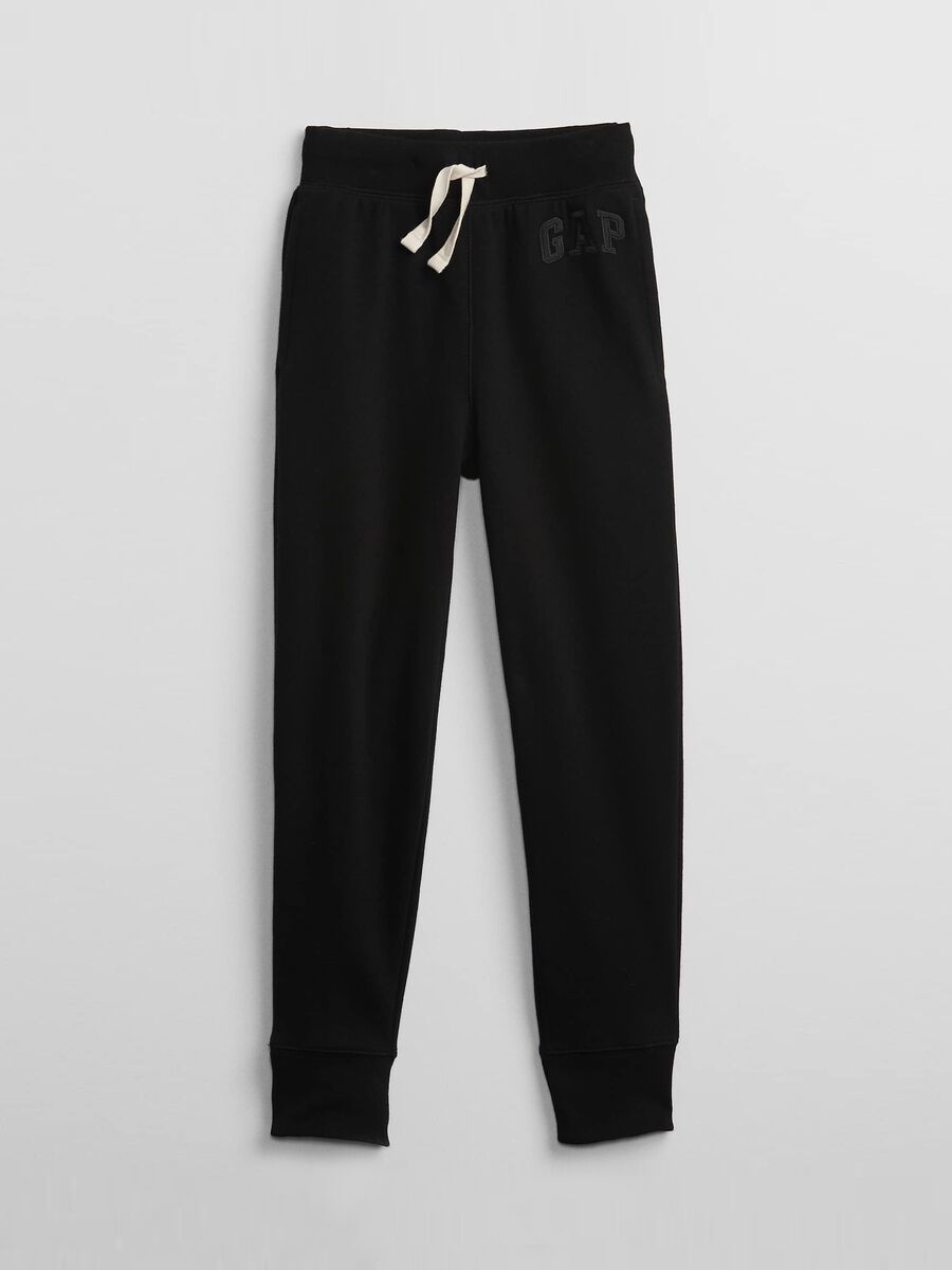 Fleece joggers with logo embroidery_0