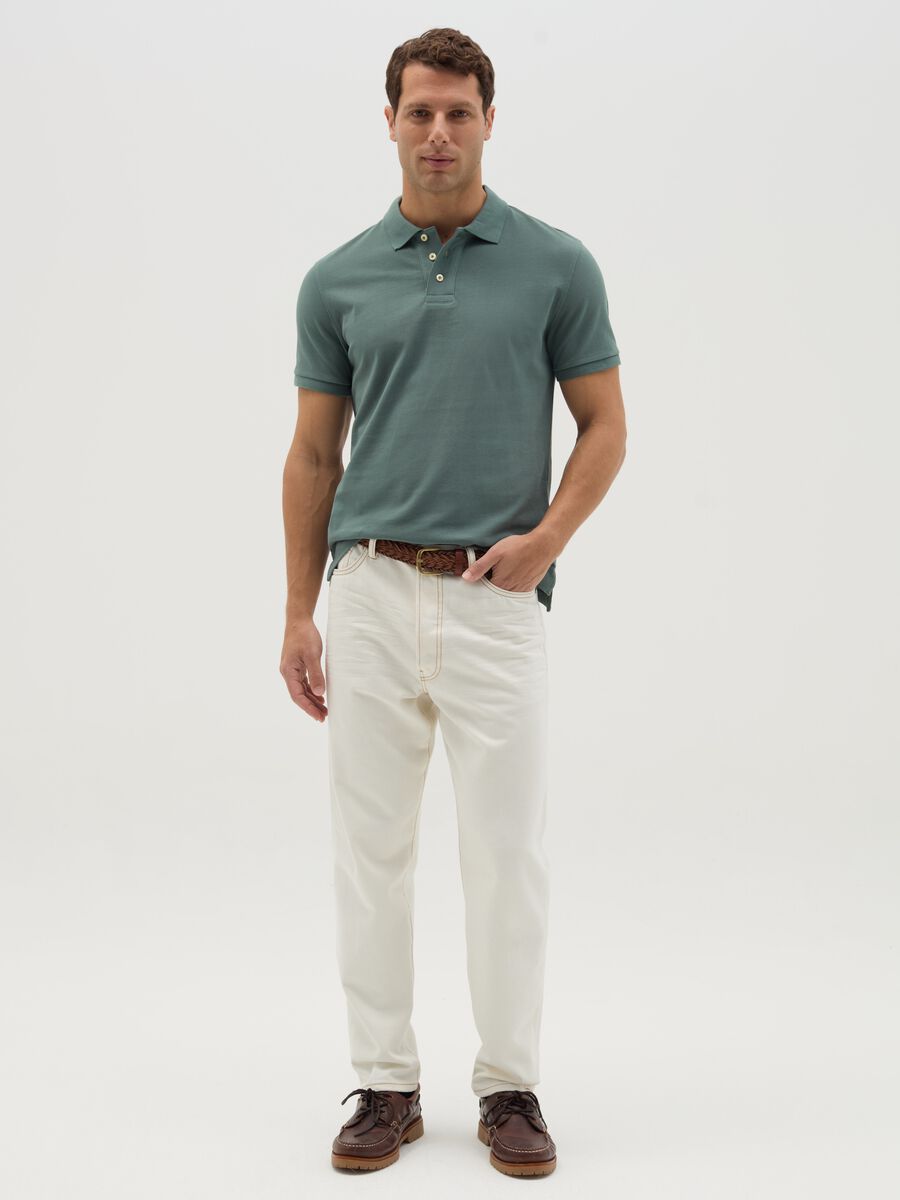 Slim-fit polo shirt in organic cotton_1