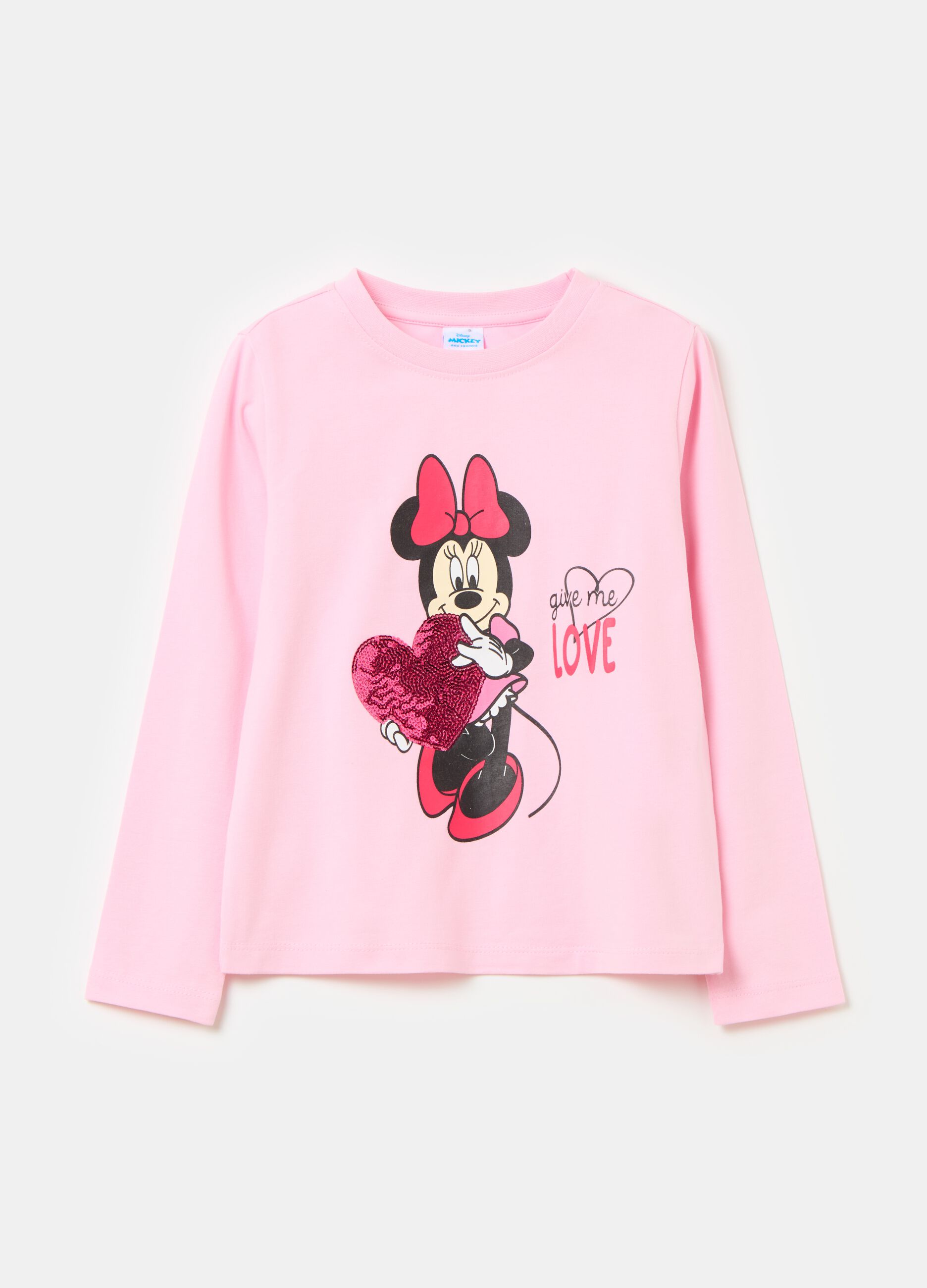 T-shirt maniche lunghe con stampa Minnie