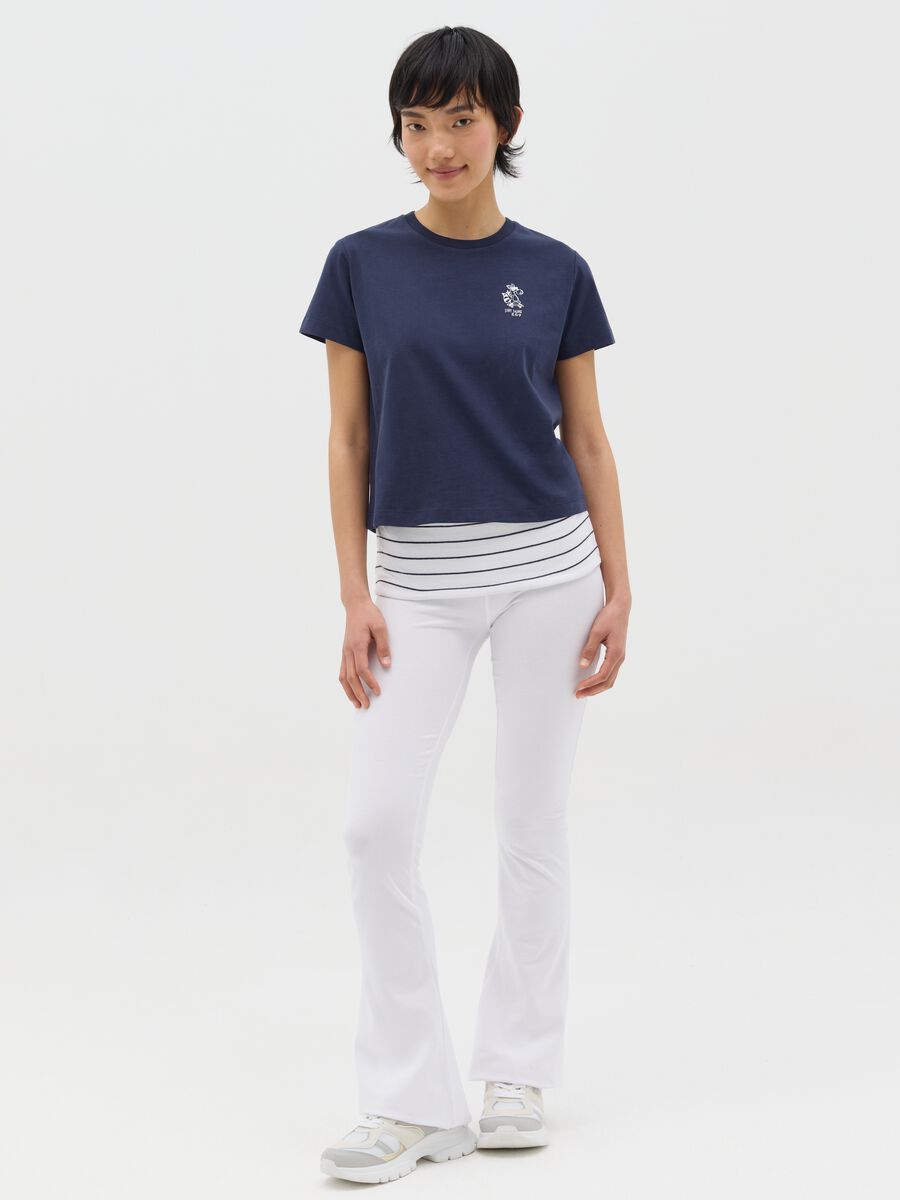 Blue boxy-fit T-shirt in cotton_1