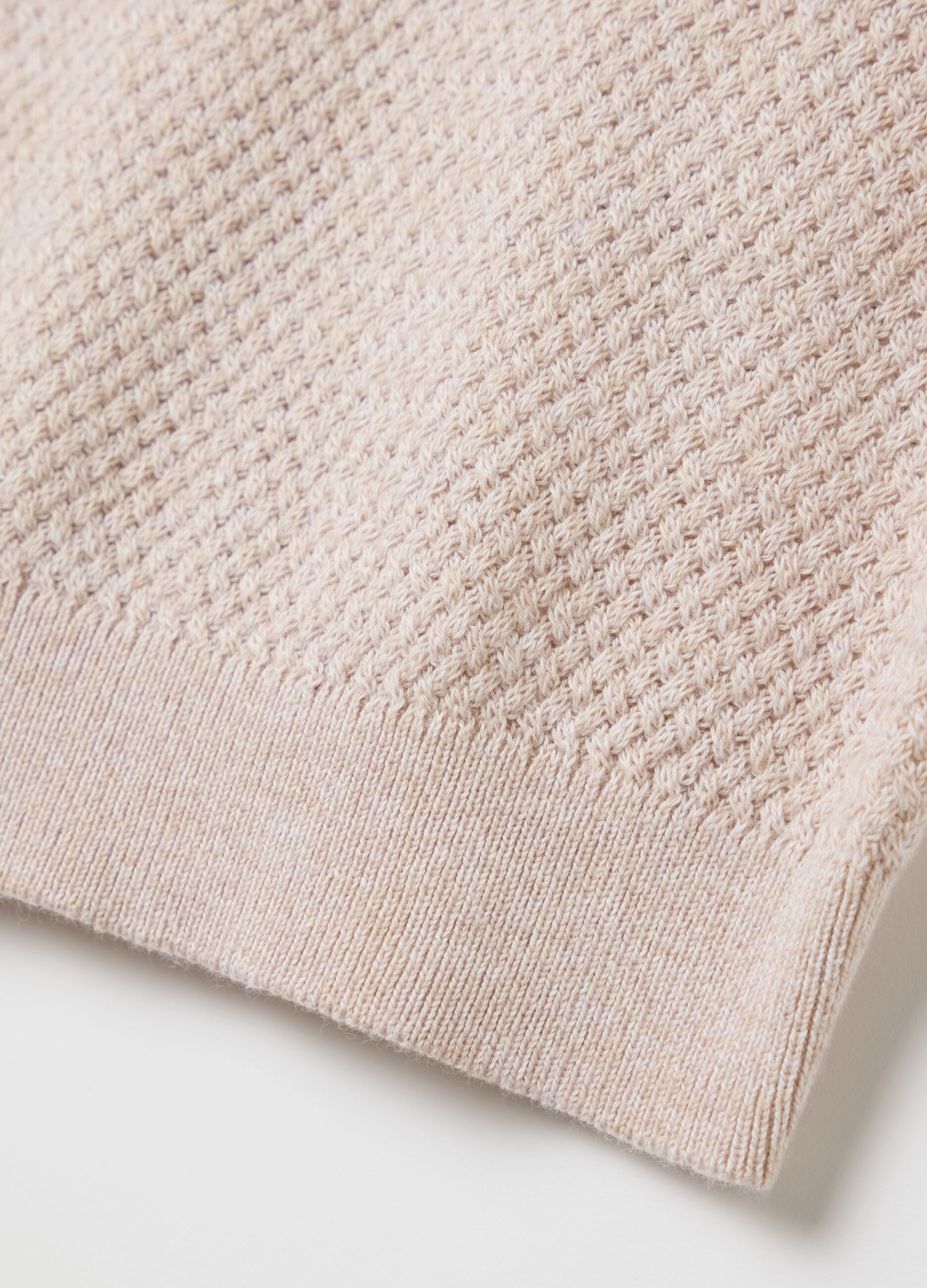 Beige short sleeve cotton polo