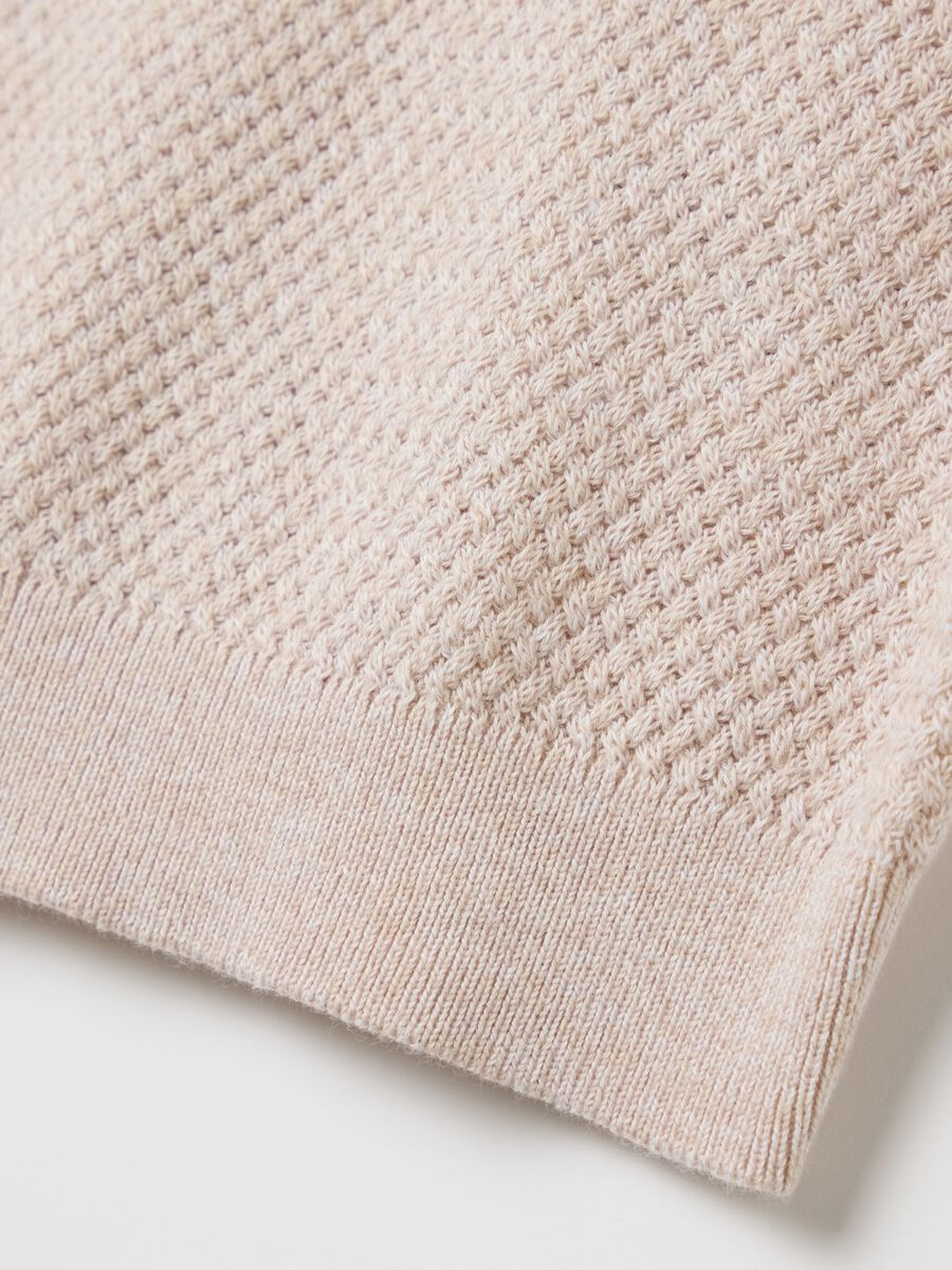 Beige short sleeve cotton polo_2