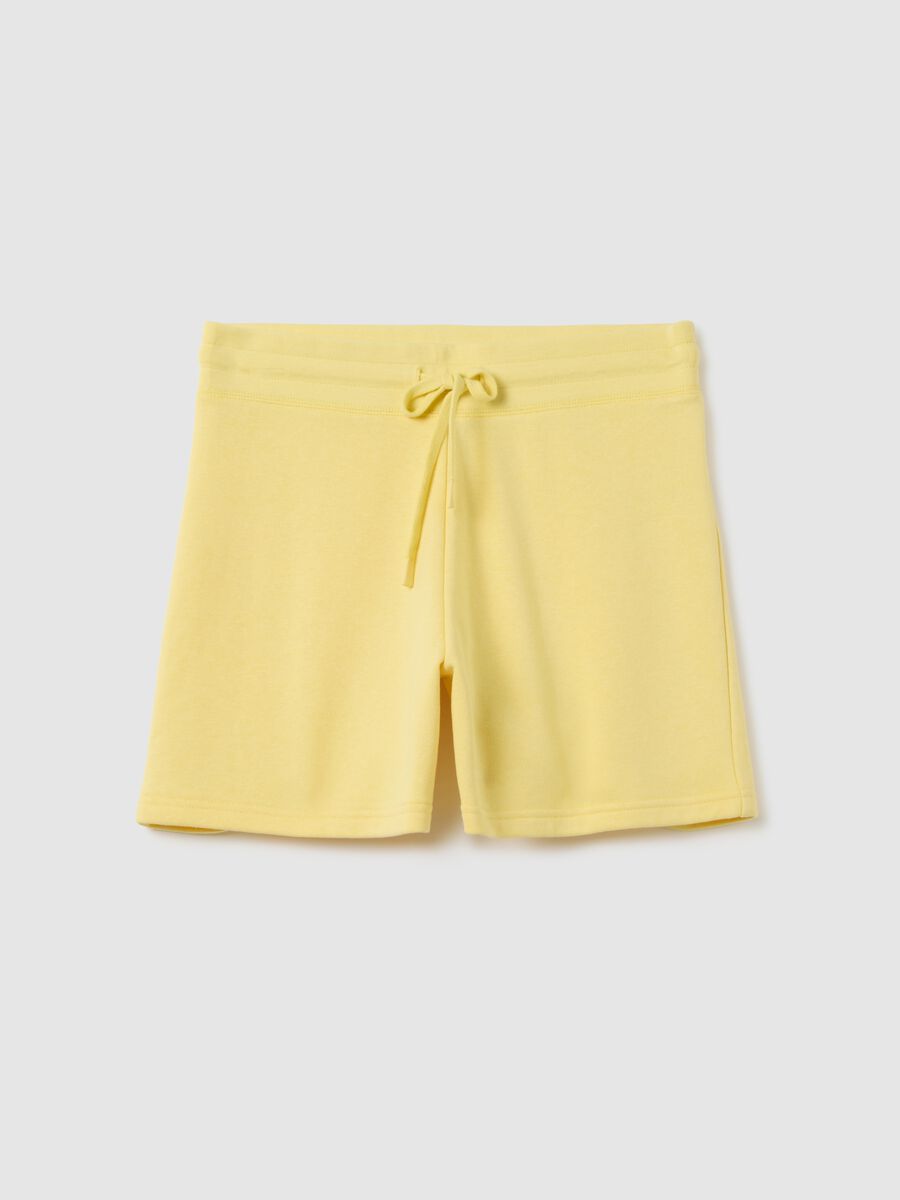 Women's Yellow Cotton Blend Regular Fit Shorts_0
