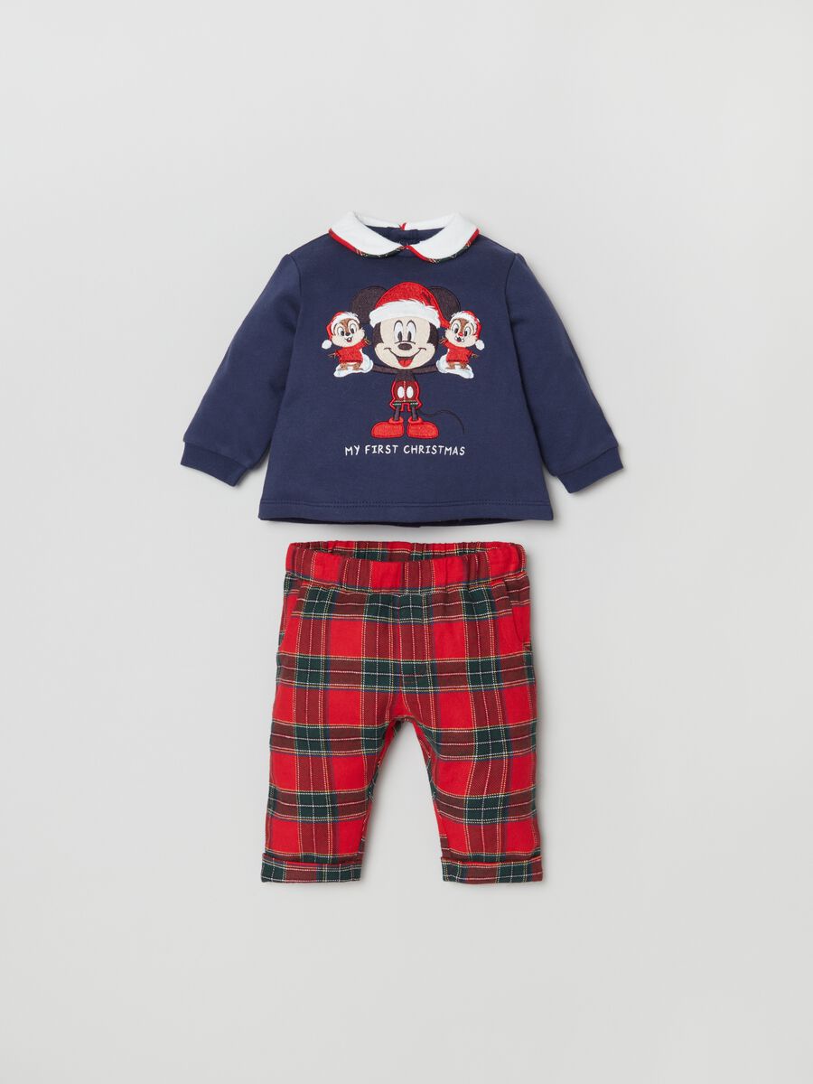 Jogging set con ricamo natalizio Topolino_0