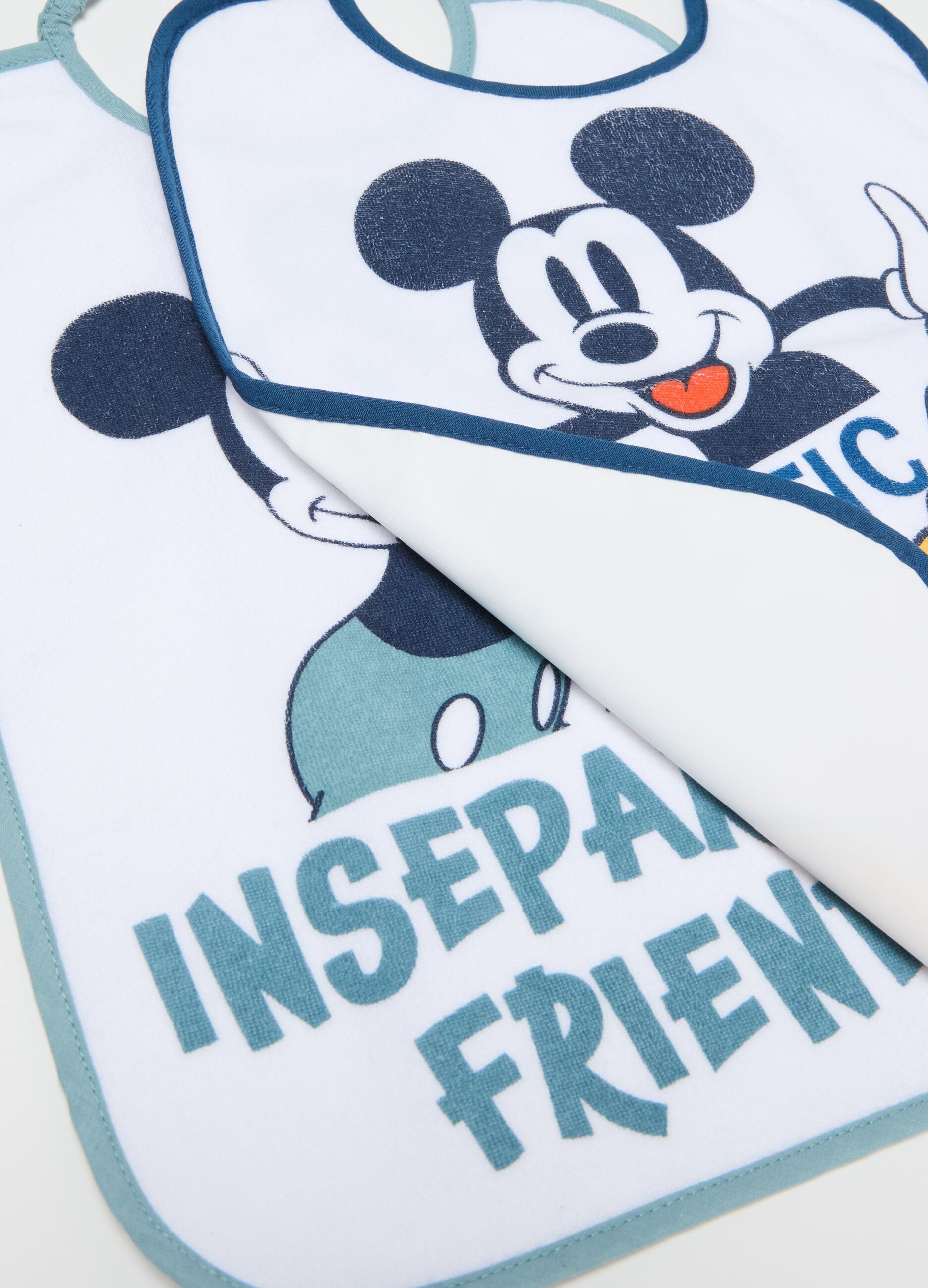 Two-pack bibs with Mickey Mouse and Pluto print