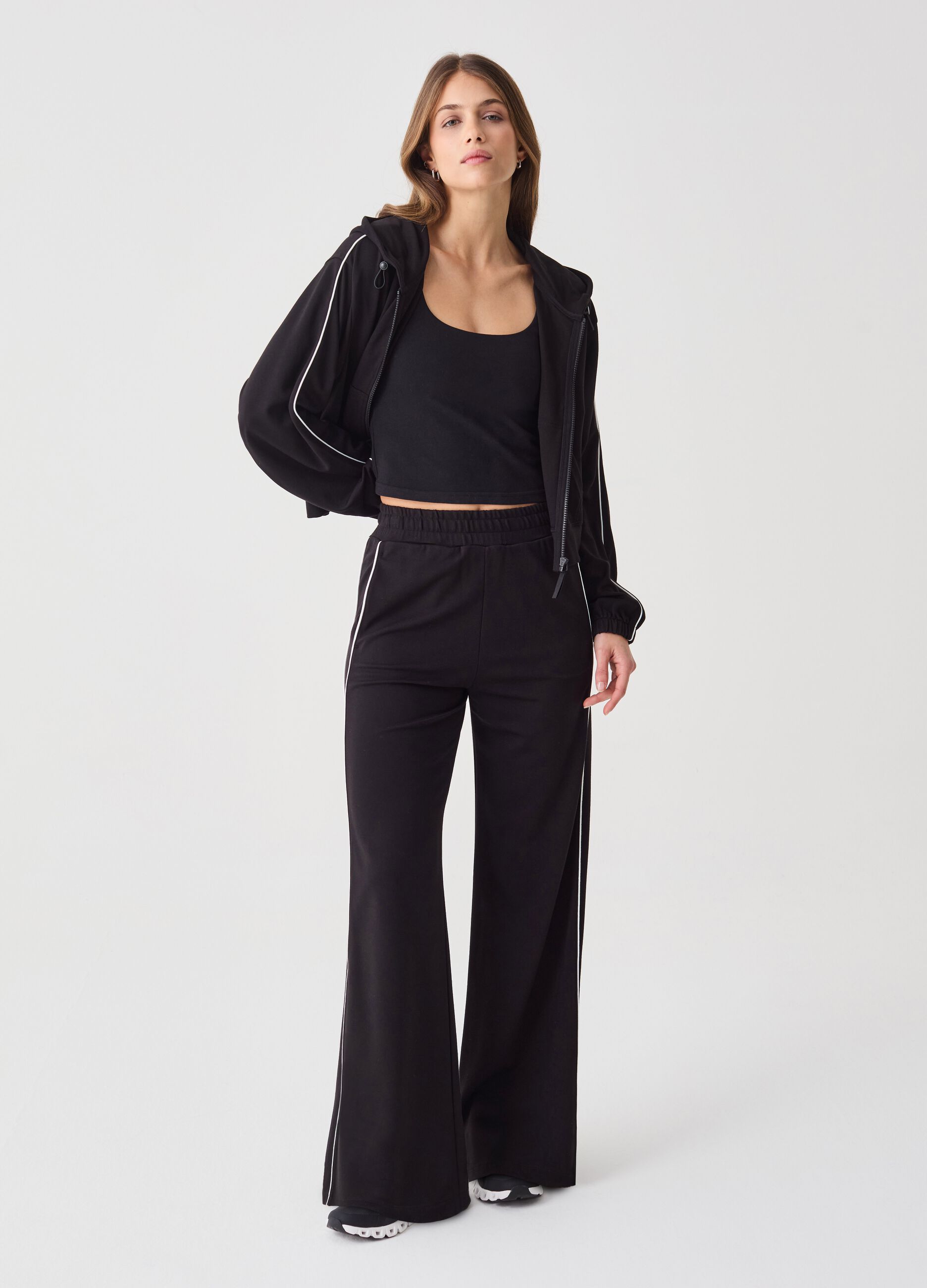 ALTAVIA STUDIO palazzo trousers with contrasting piping