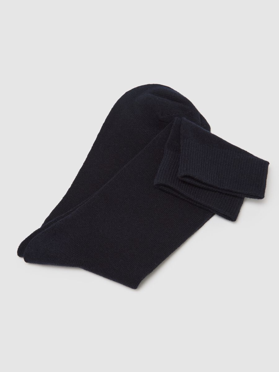 Three-pack elasticated blue cotton socks_2