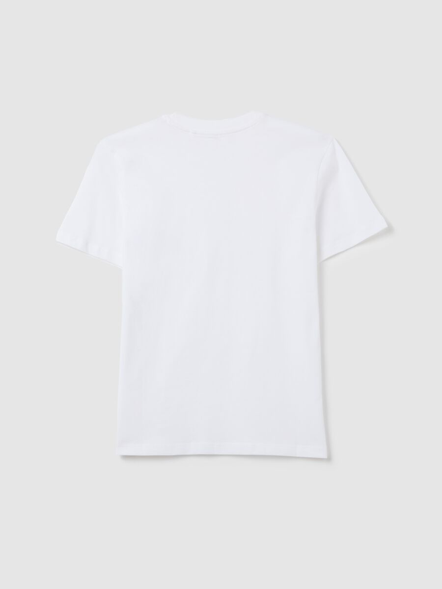 T-shirt da ragazzo in puro cotone bianca regular fit_4