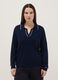 Blue viscose blend jumper with polo collar regular fit_1
