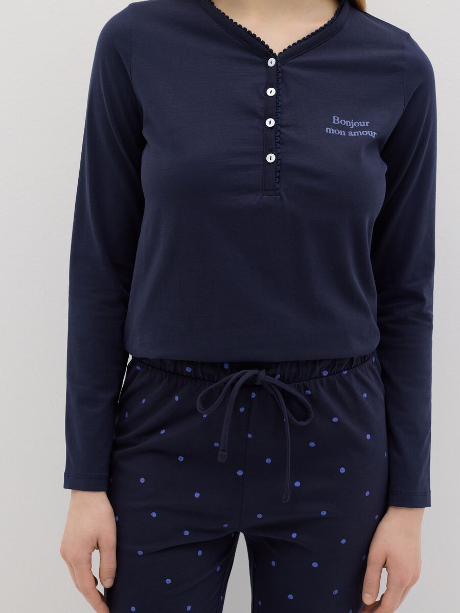Cotton pyjamas with granddad neckline_3