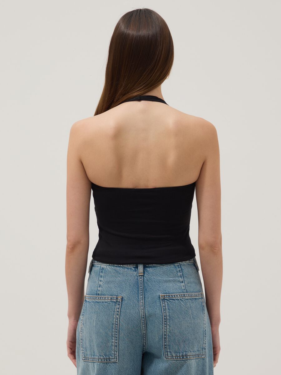 Black stretch cotton top_3
