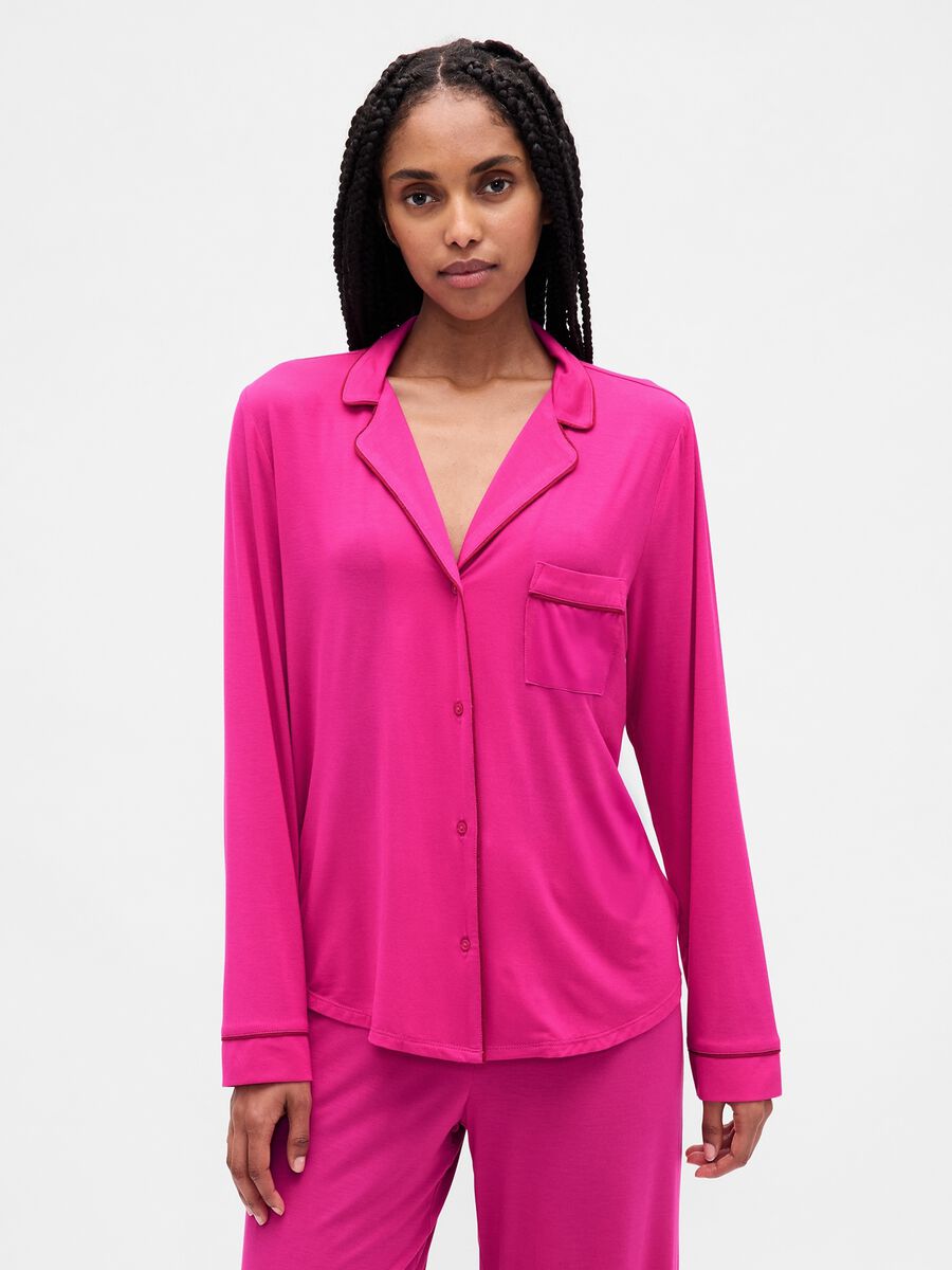 Pigiama rosa in modal elasticizzato_1