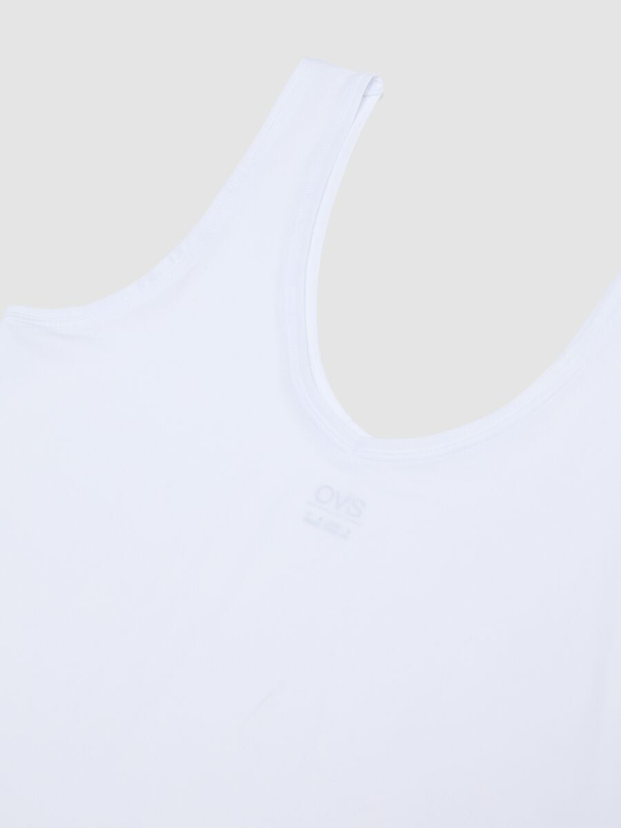 Canotta bianca in tessuto elasticizzato regular fit_5