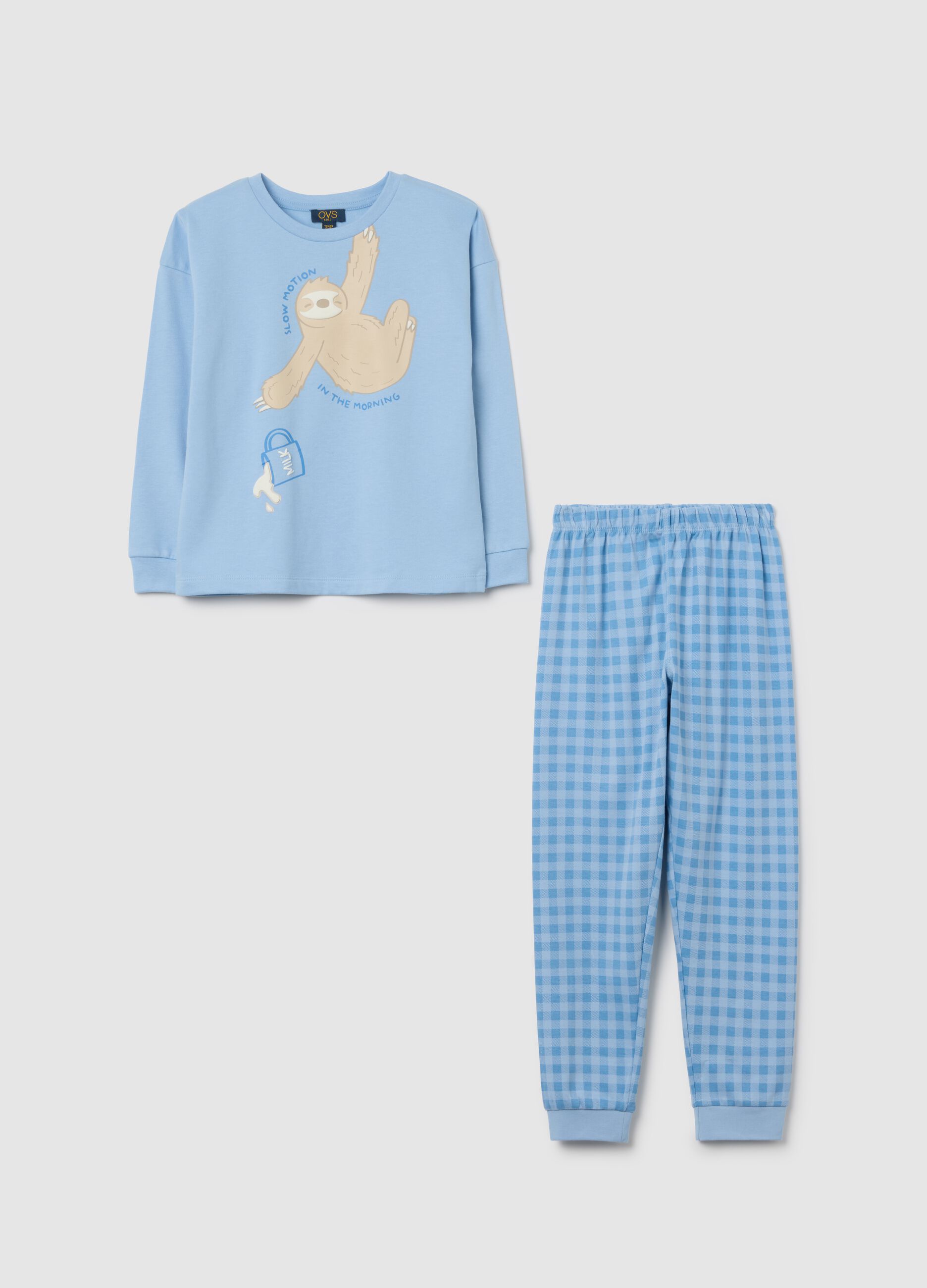 Blue cotton pyjamas for boys