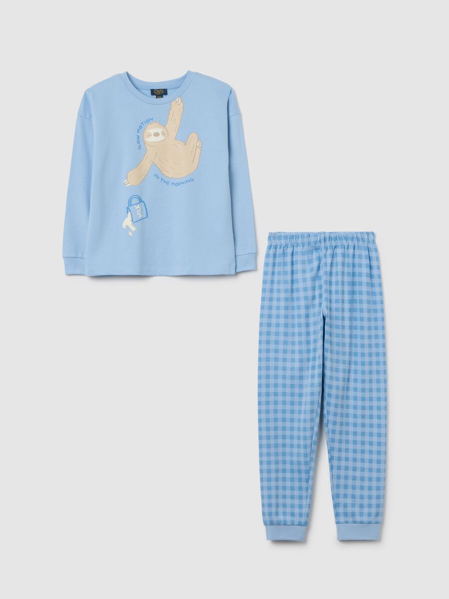 Blue cotton pyjamas for boys_0