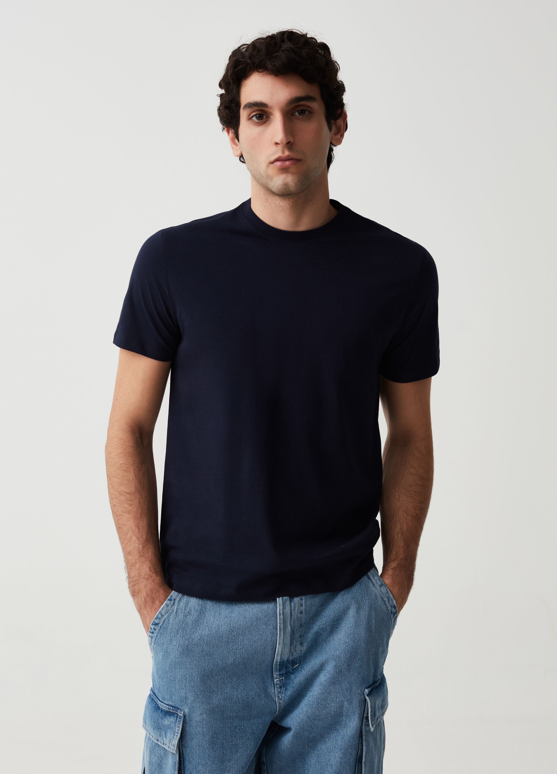 T-shirt girocollo in cotone bio