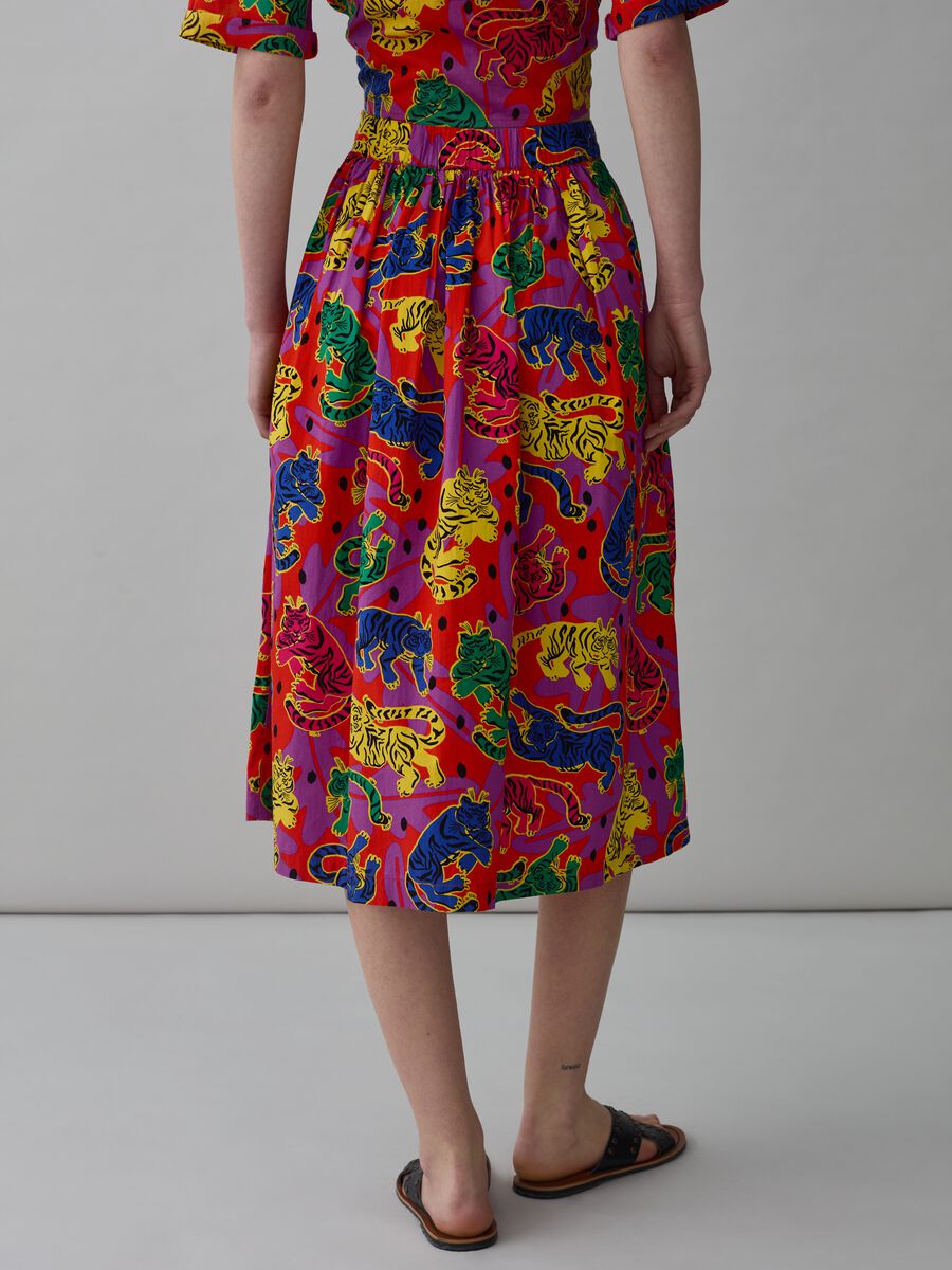 Full midi skirt with tigers print_2