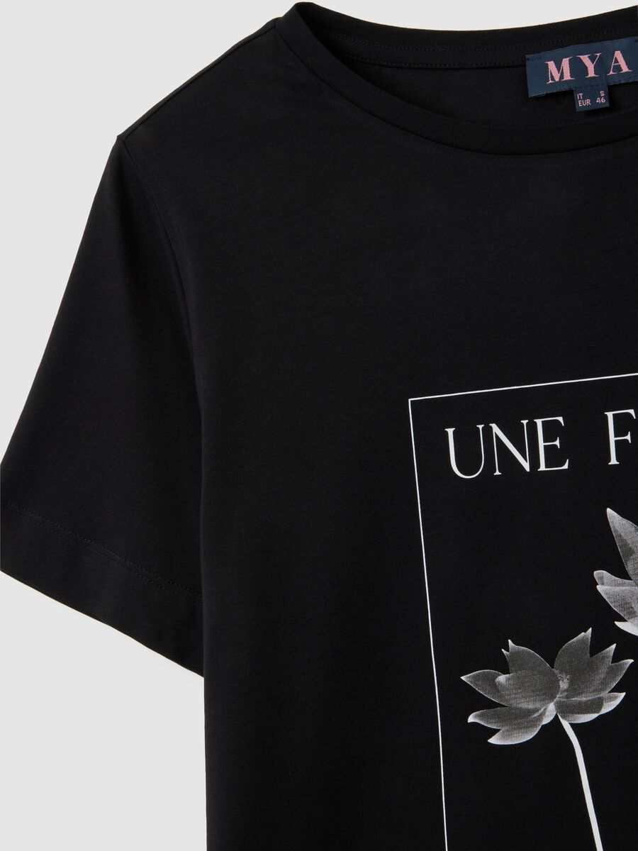 Women's black pure cotton T-shirt_5
