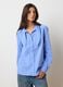 Sky blue cotton blend striped oversized shirt_2