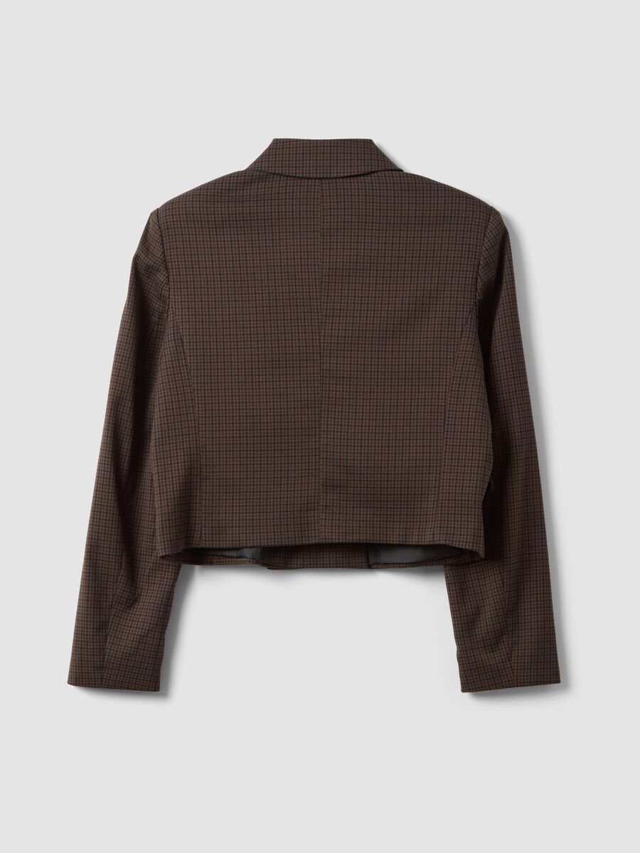 Blazer crop marrone in viscosa elasticizzata_2