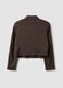 Brown stretch viscose cropped blazer_2