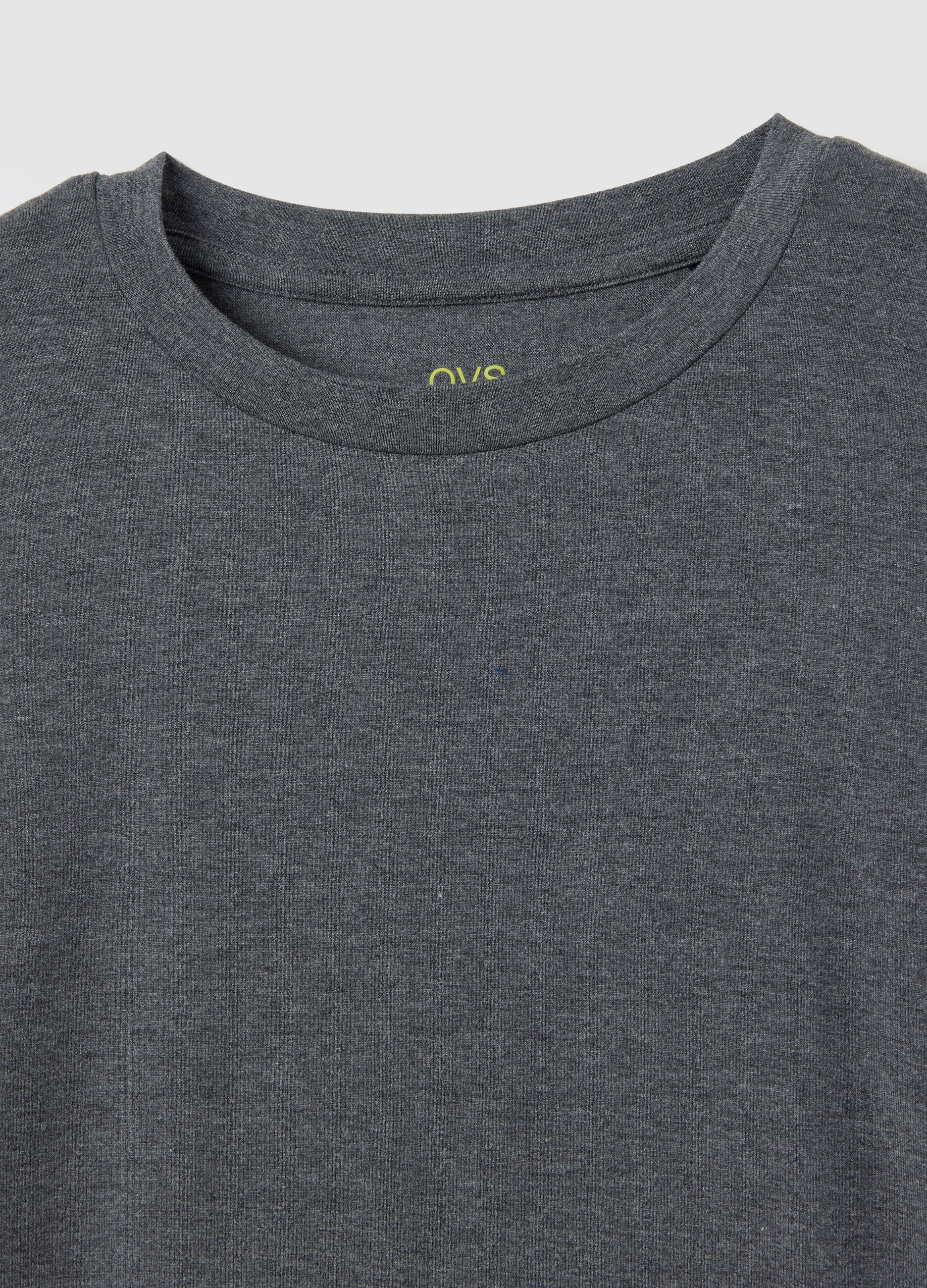 Maglia grigia a maniche lunghe in viscosa elasticizzata