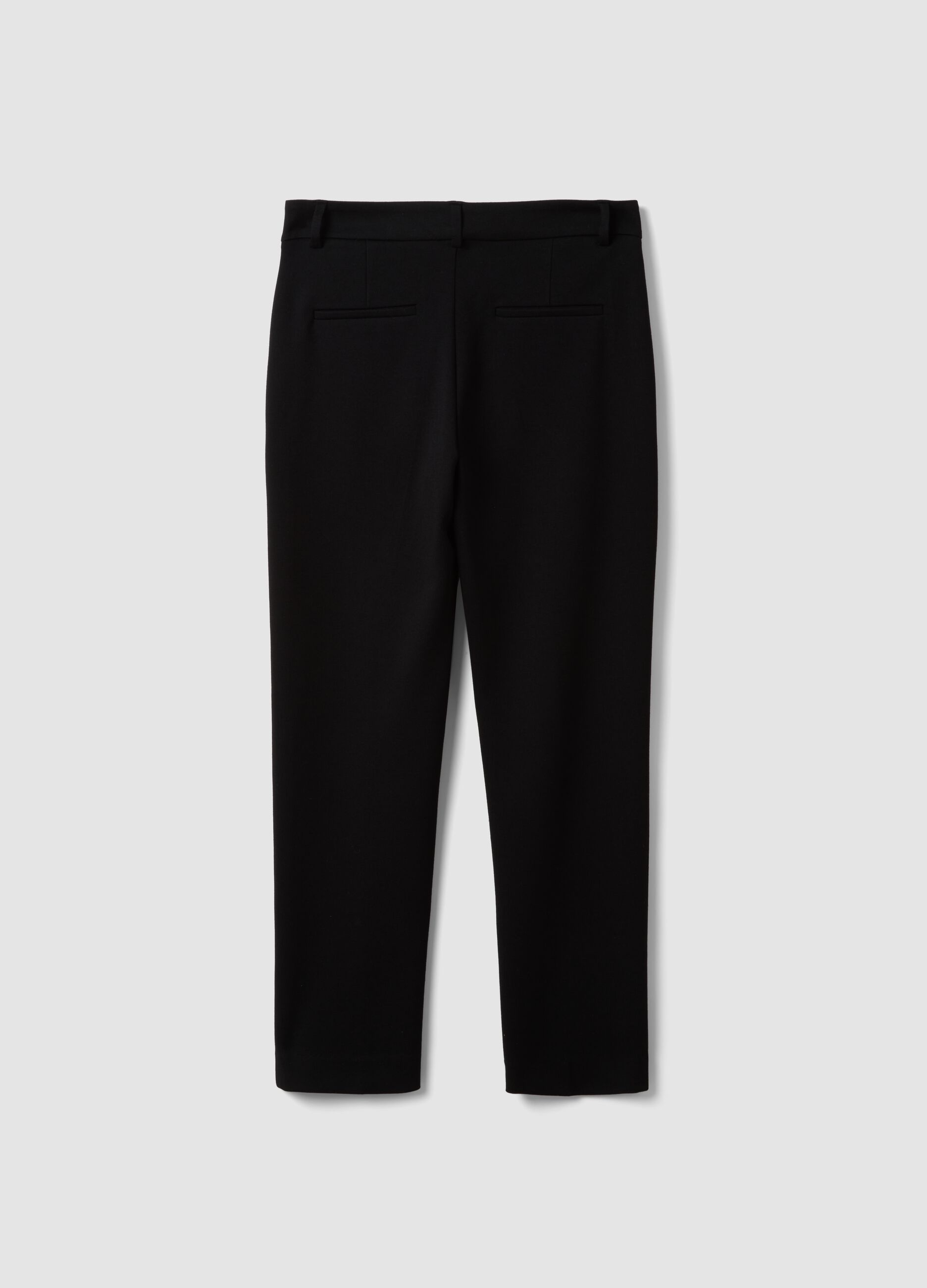 Black stretch viscose trousers