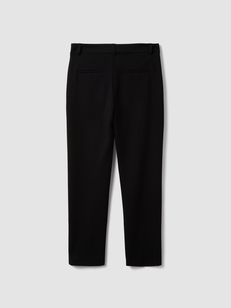 Black stretch viscose trousers_6