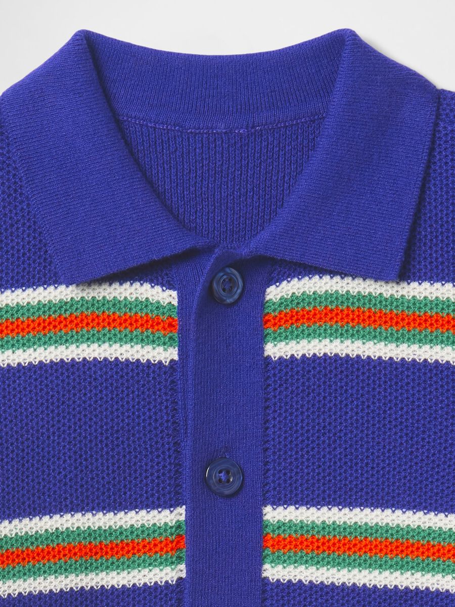 Multicolour striped polo in pure cotton_3