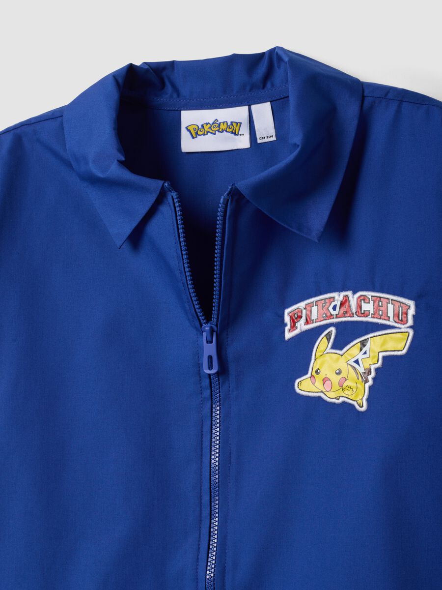 Blue school apron with zip and Pok&eacute;mon embroidery for boys_2