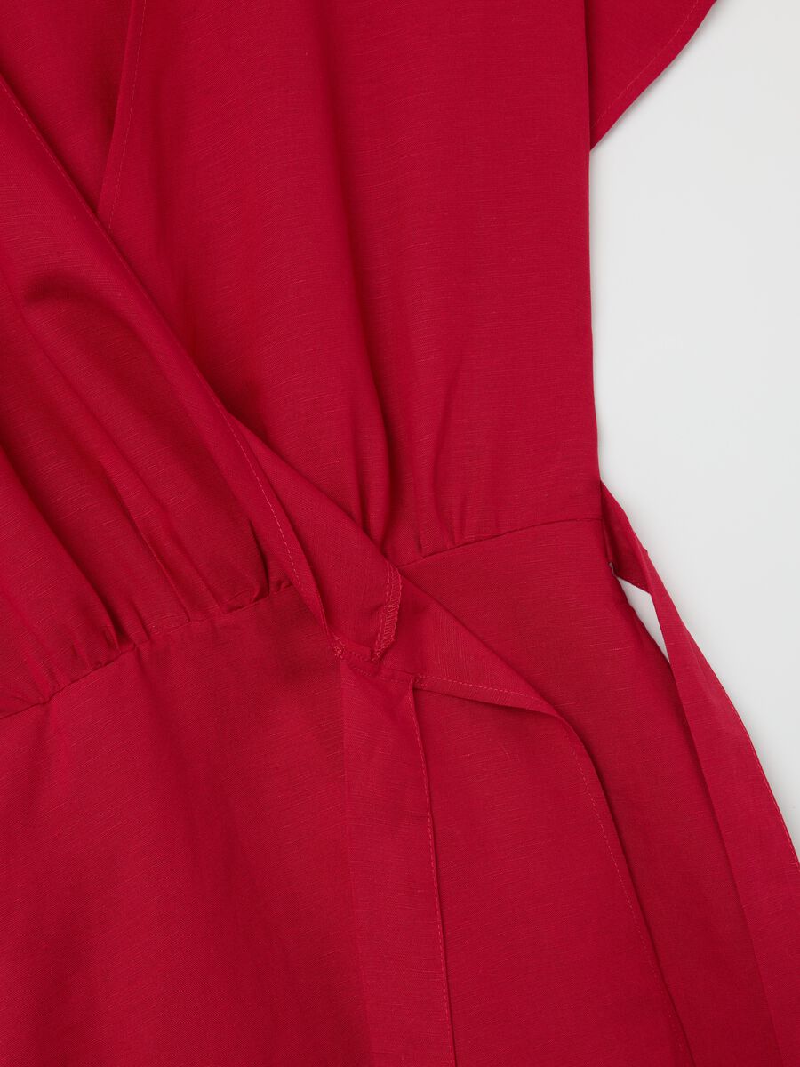 Short red wraparound dress_5