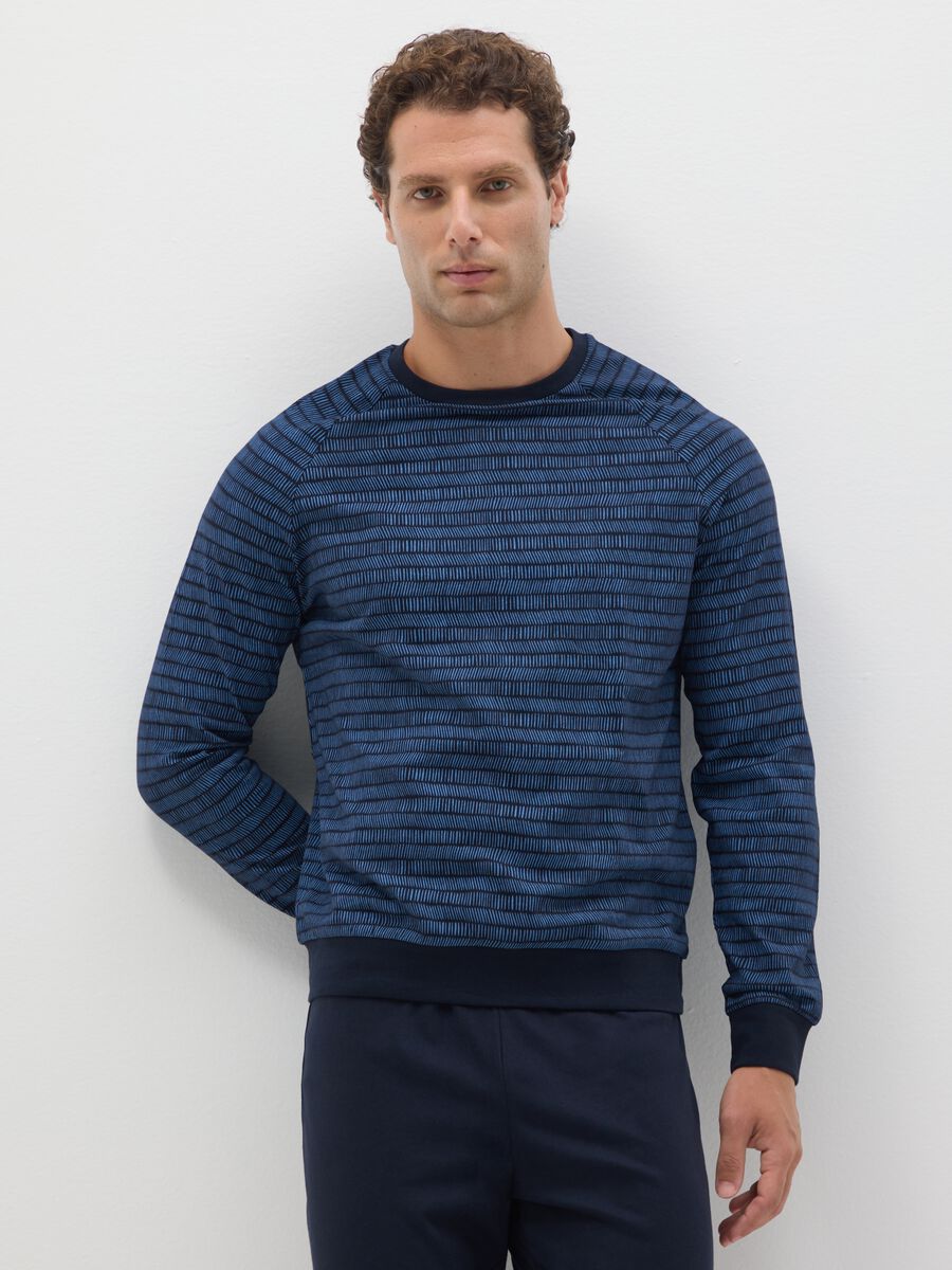 Regular Fit Blue Pure Cotton Pyjamas_1