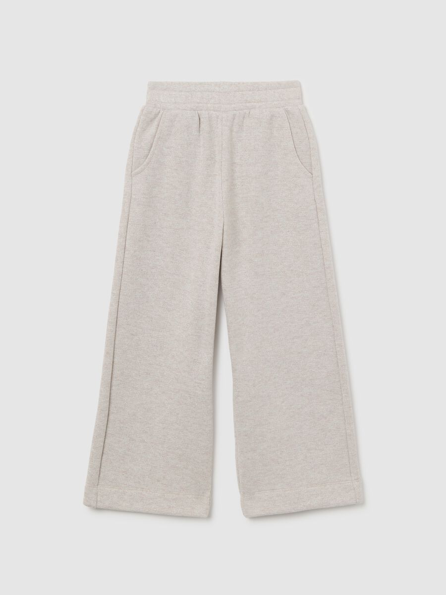 Pantalone jogger  elasticizzato beige da bambina regular fit_0