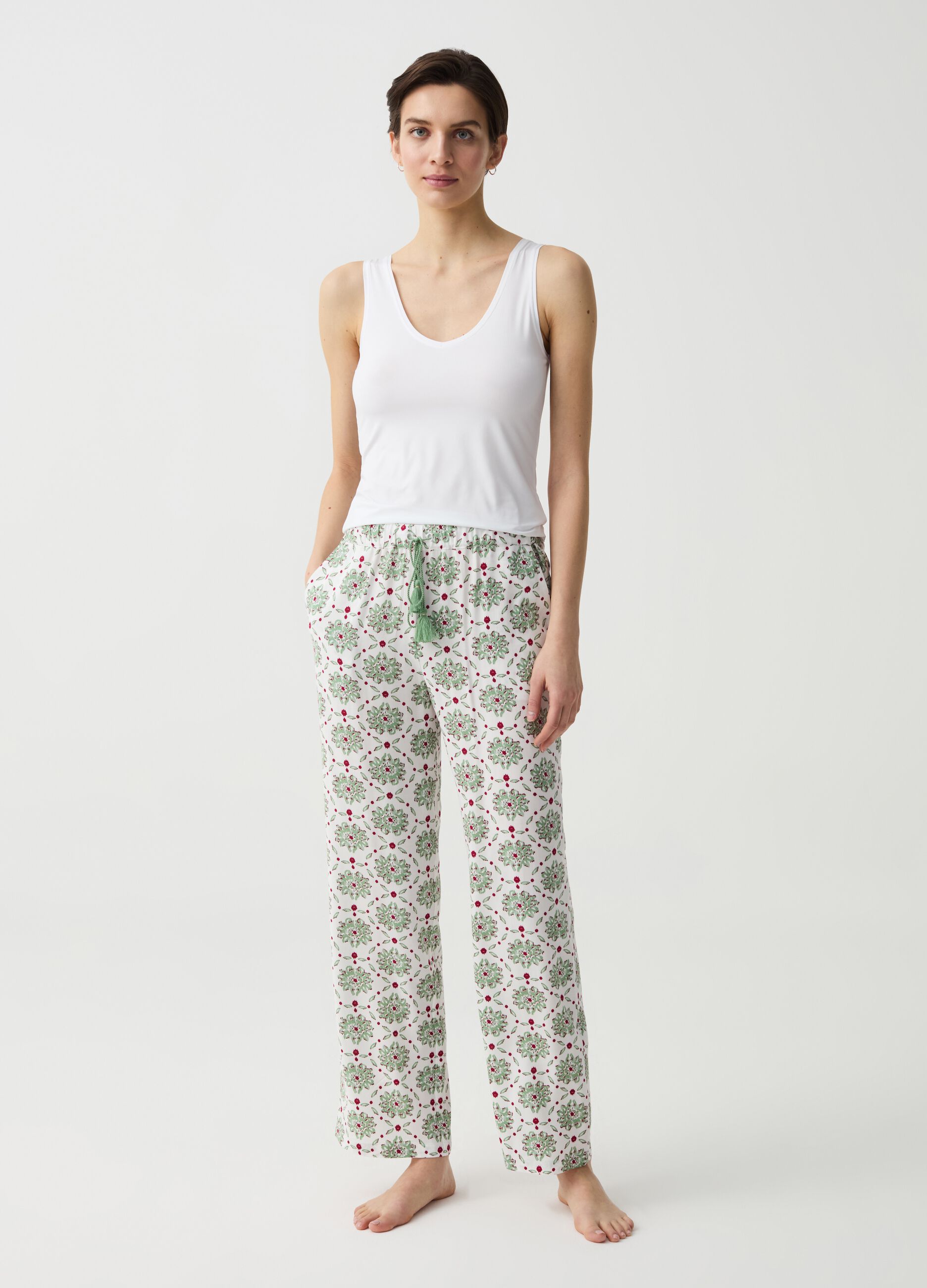 Ovs Pantalone pigiama con coulisse e nappine