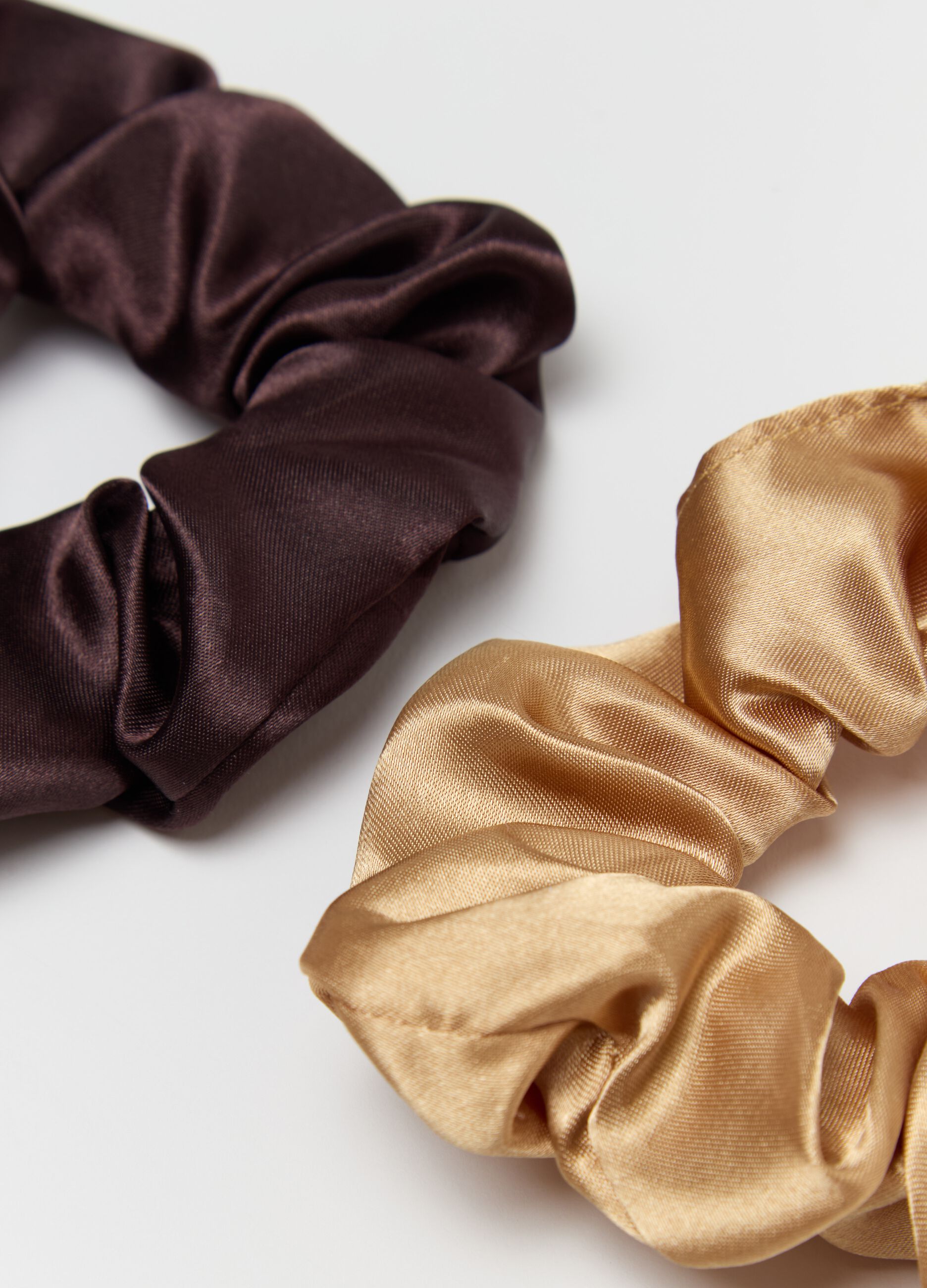 Two-pack denim hair elastics