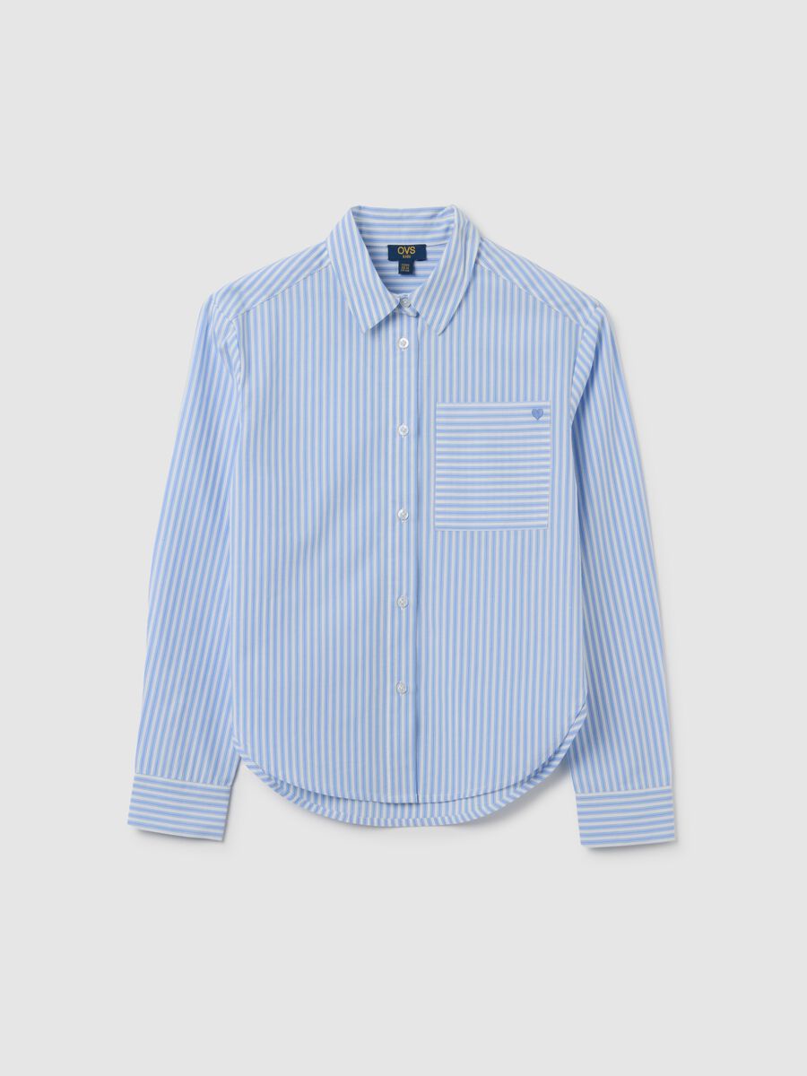 Camicia da ragazza in puro cotone multicolor regular fit_3