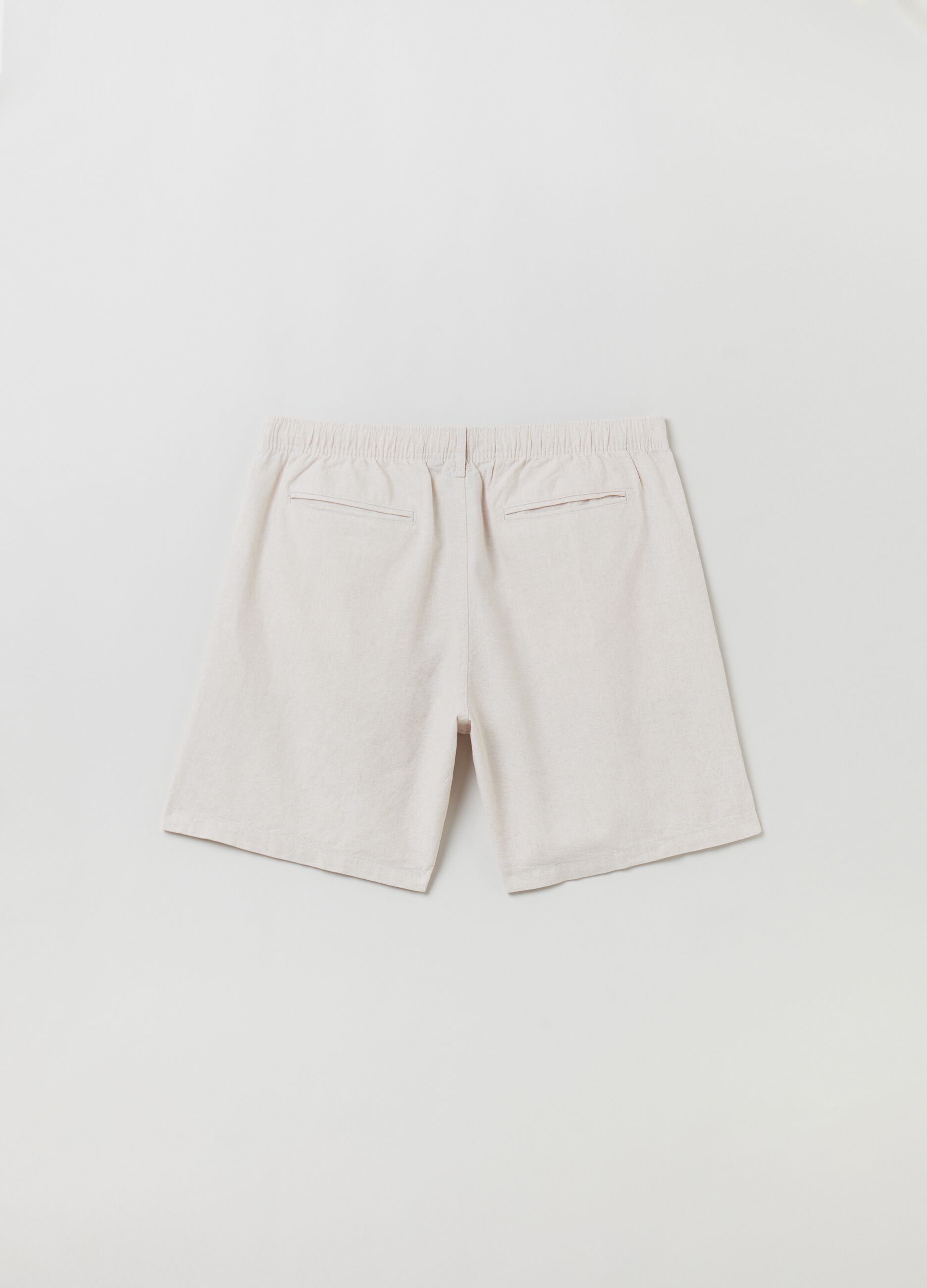 Linen and cotton Bermuda shorts