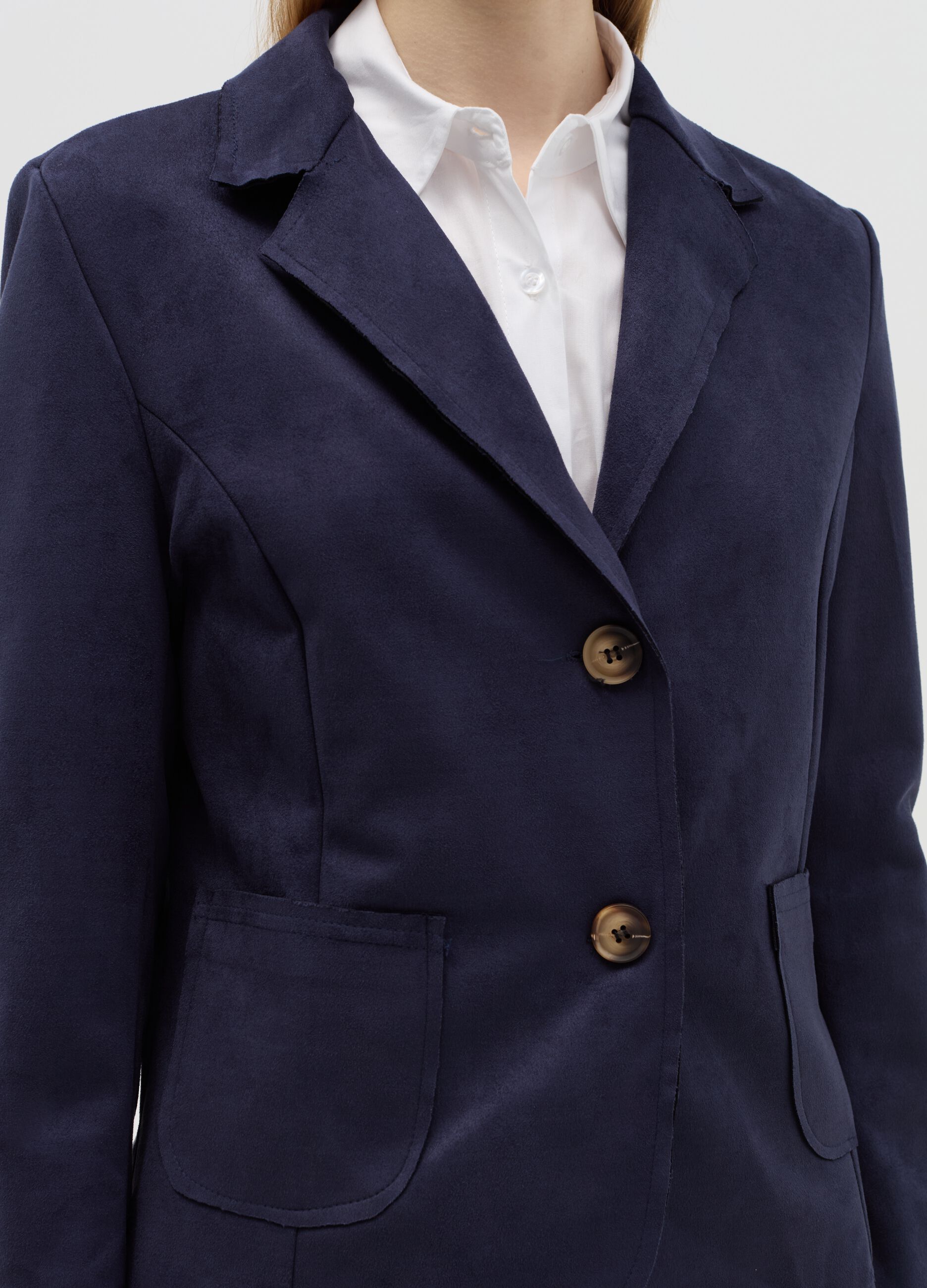 Single-breasted suede blazer