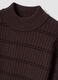 Brown fitted viscose-blend jumper with mock neck_5
