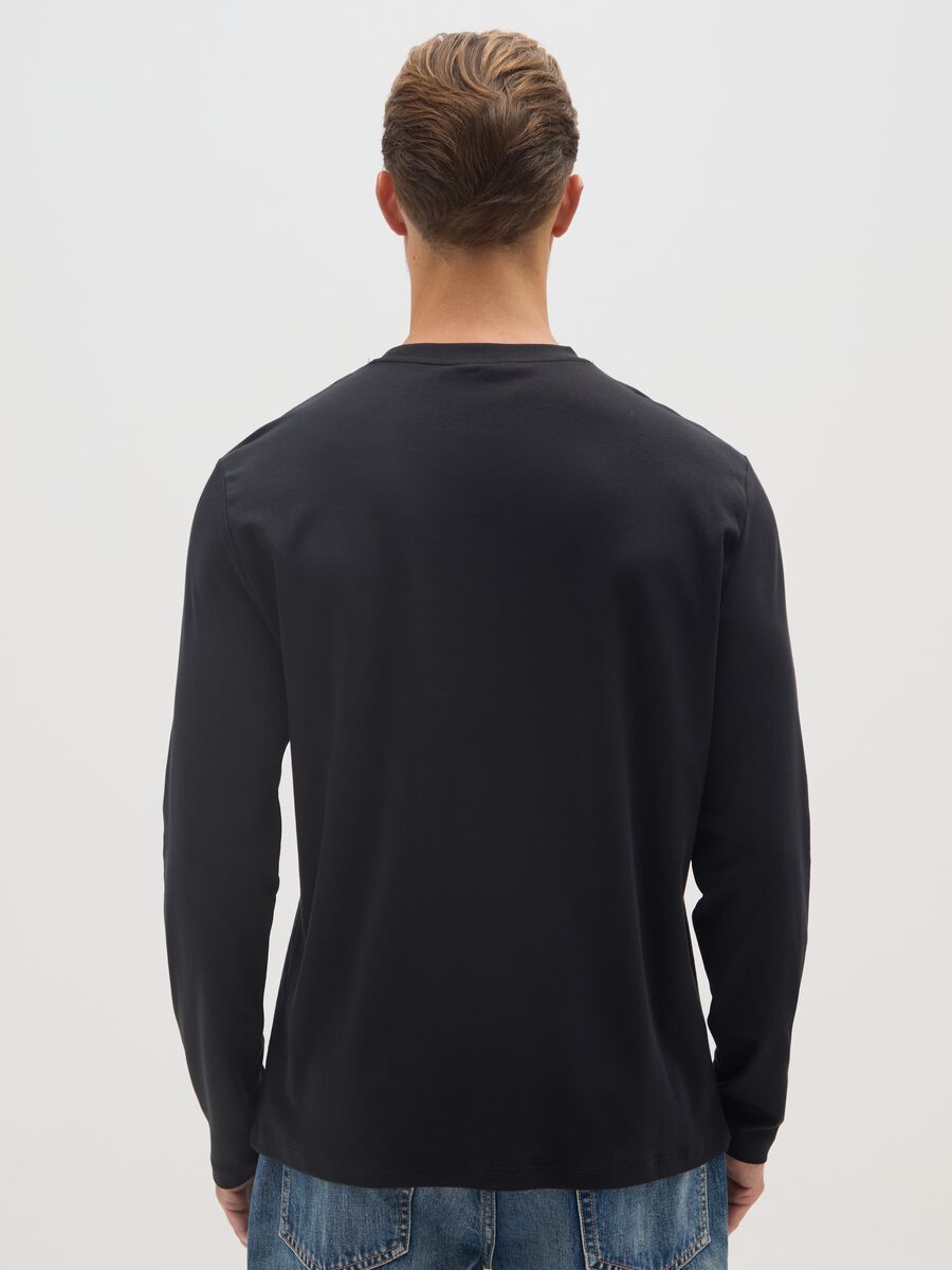 Maglia in puro cotone nera regular fit_2