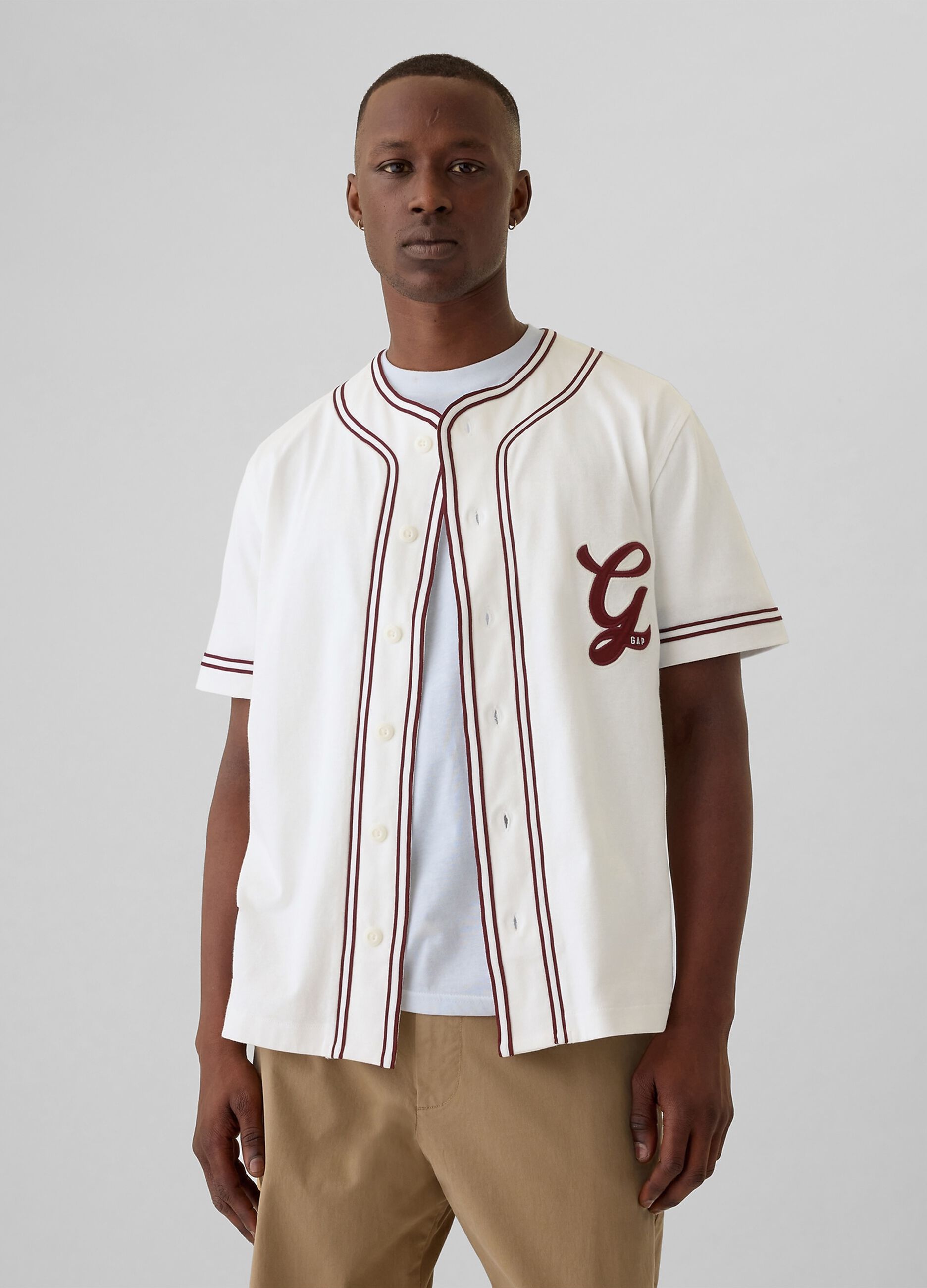 Cotton baseball T-shirt with embroidered logo