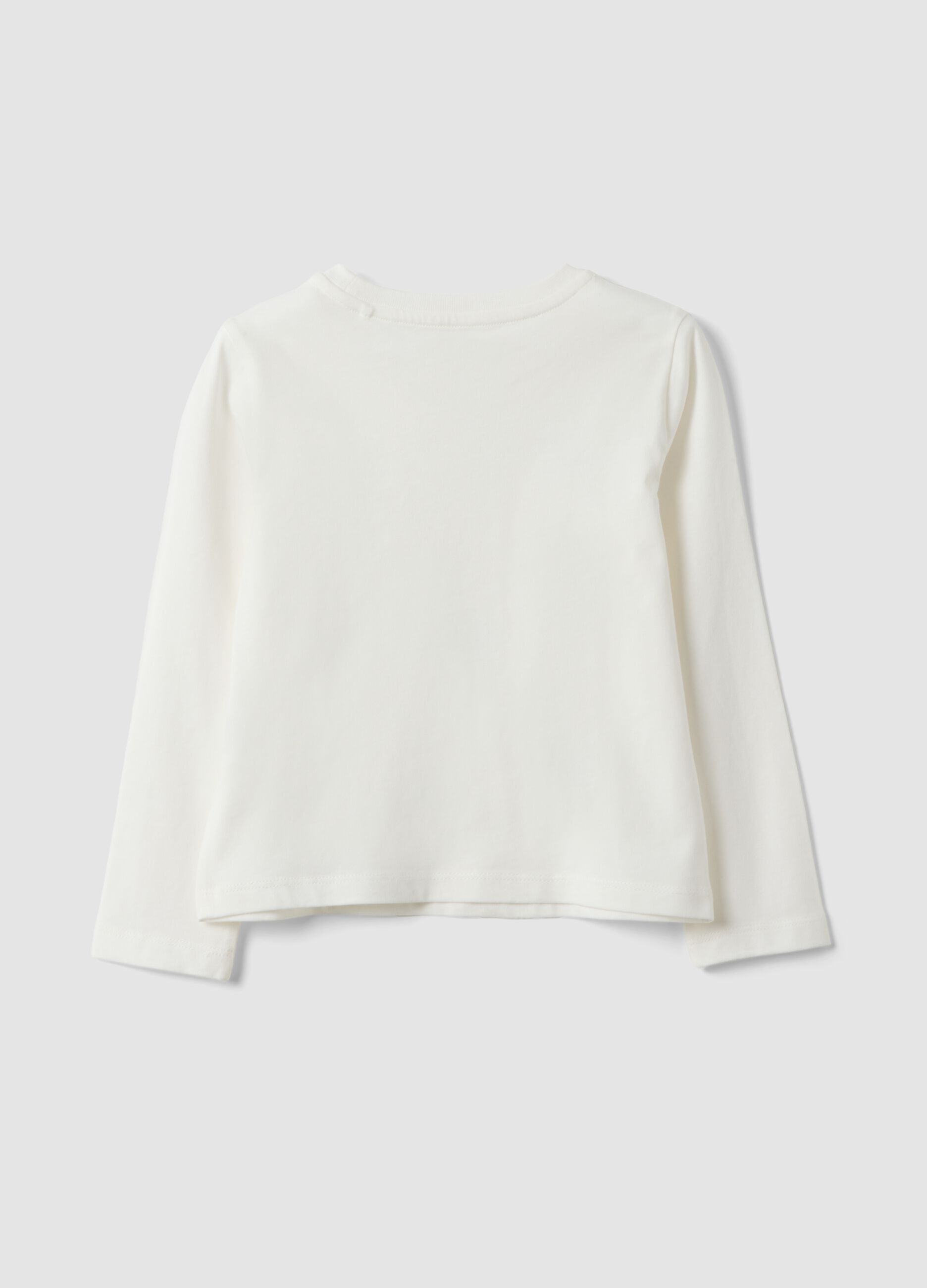 White pure organic cotton T-shirt with butterfly print for girls
