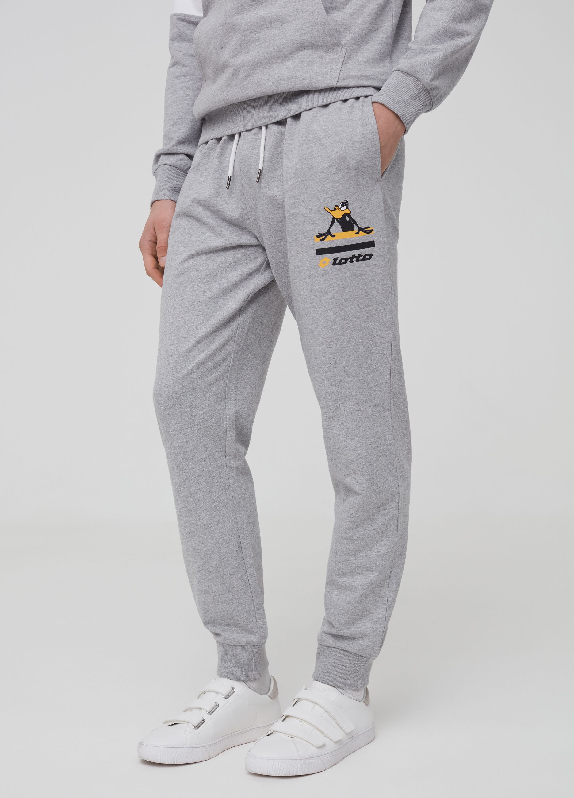 Joggers mélange con stampa Lotto