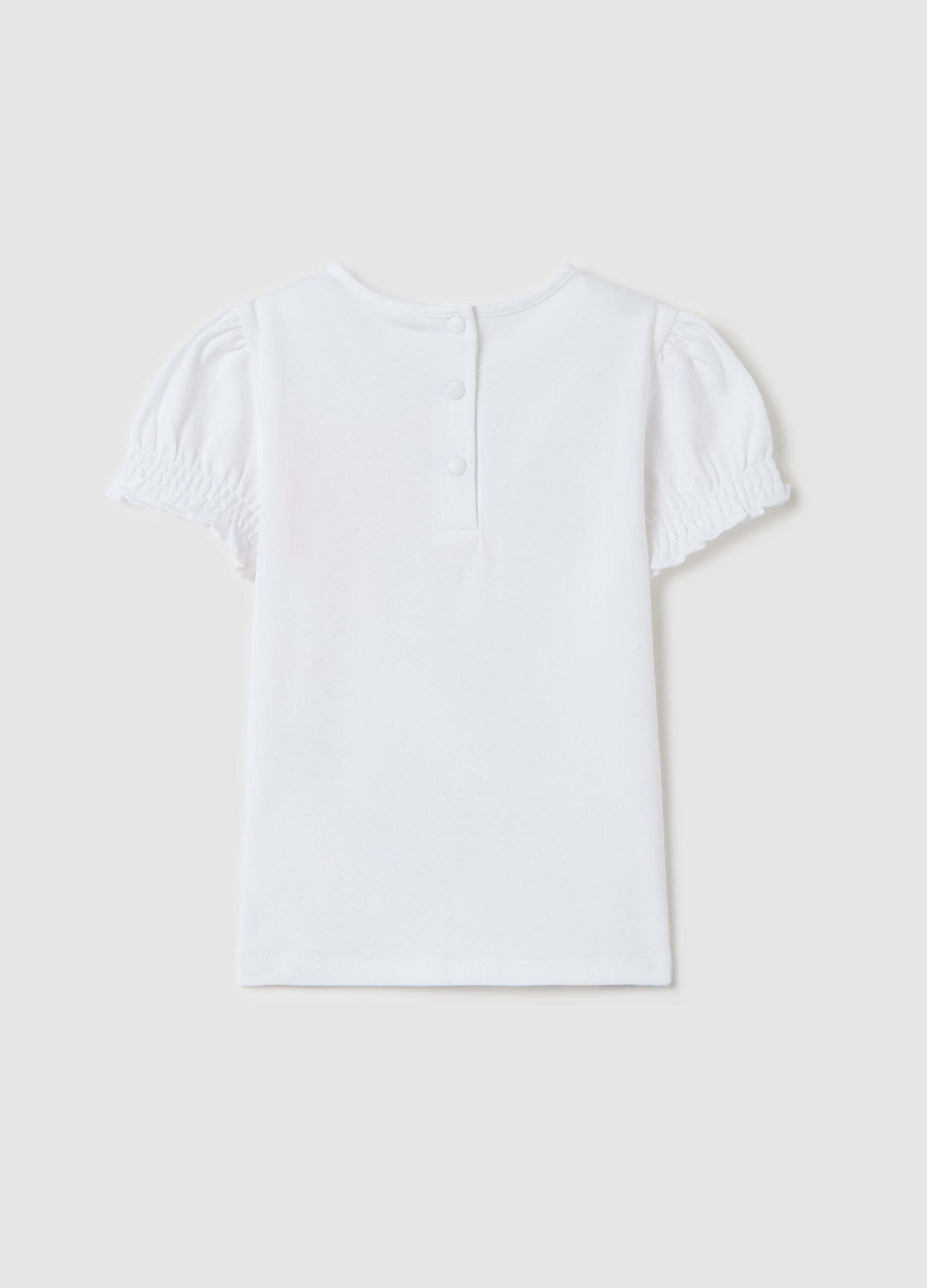 White stretch T-shirt with The Little Mermaid print