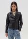 Glossy-effect biker jacket with zip_1