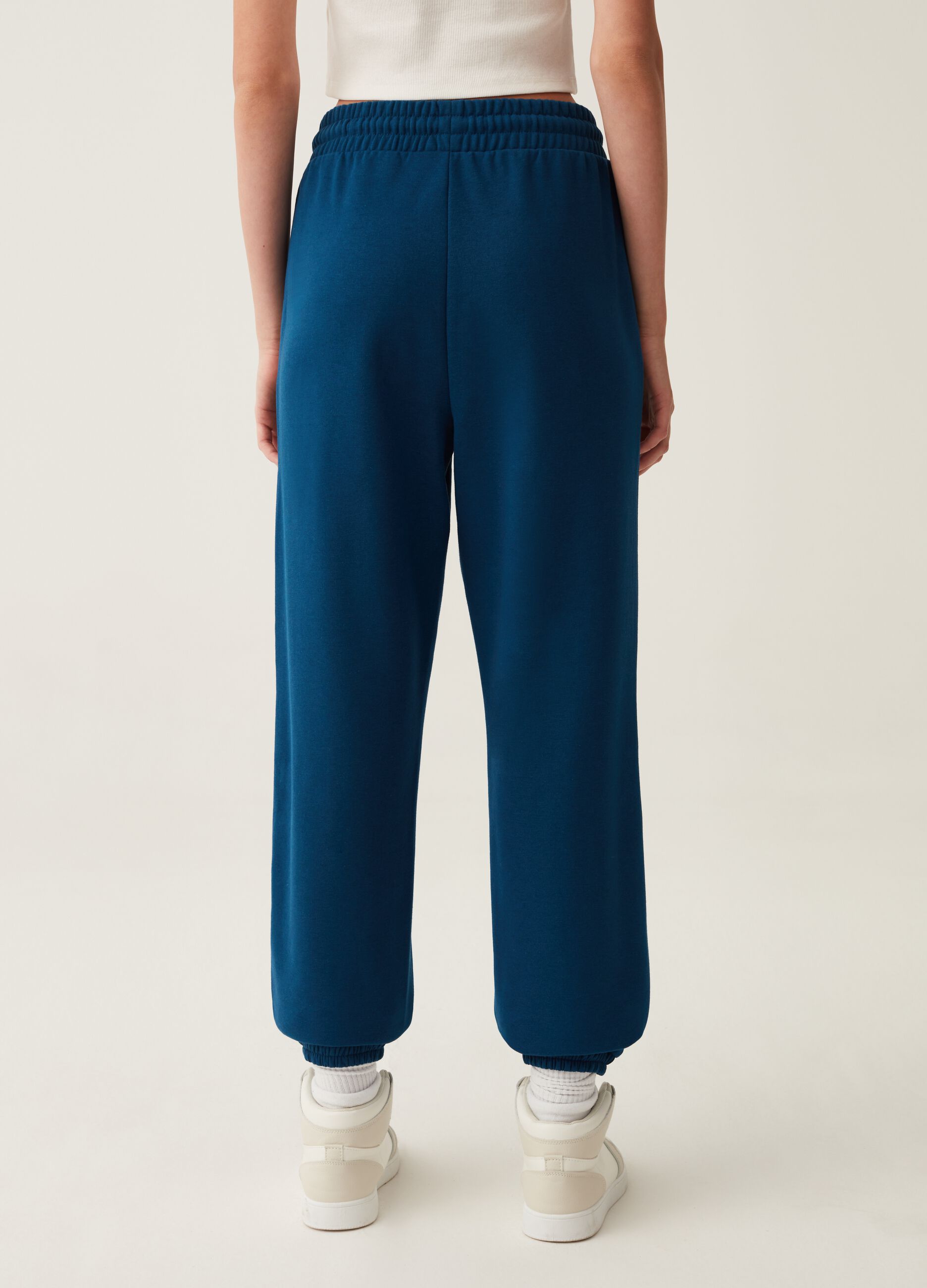 Joggers in felpa con stampa lettering_2