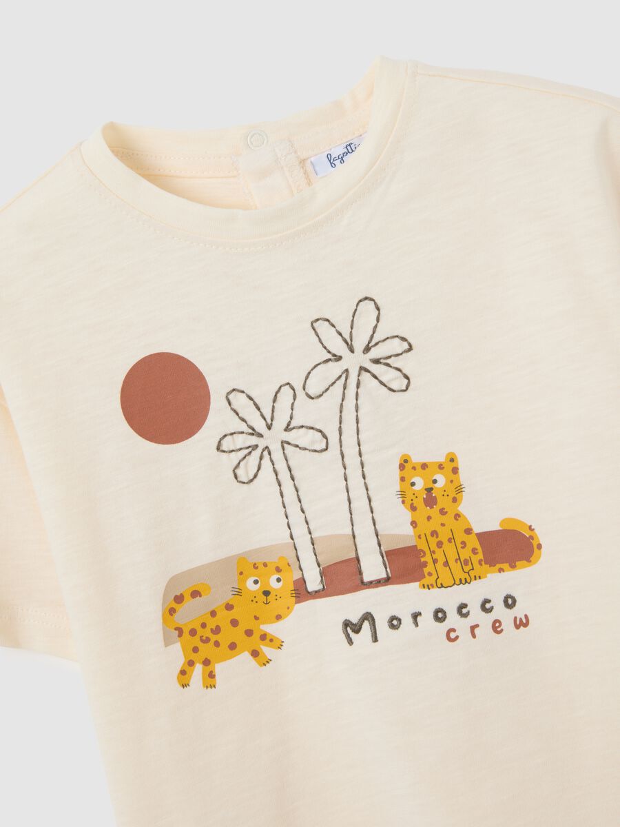 Infant T-shirt in pure beige cotton regular fit_2